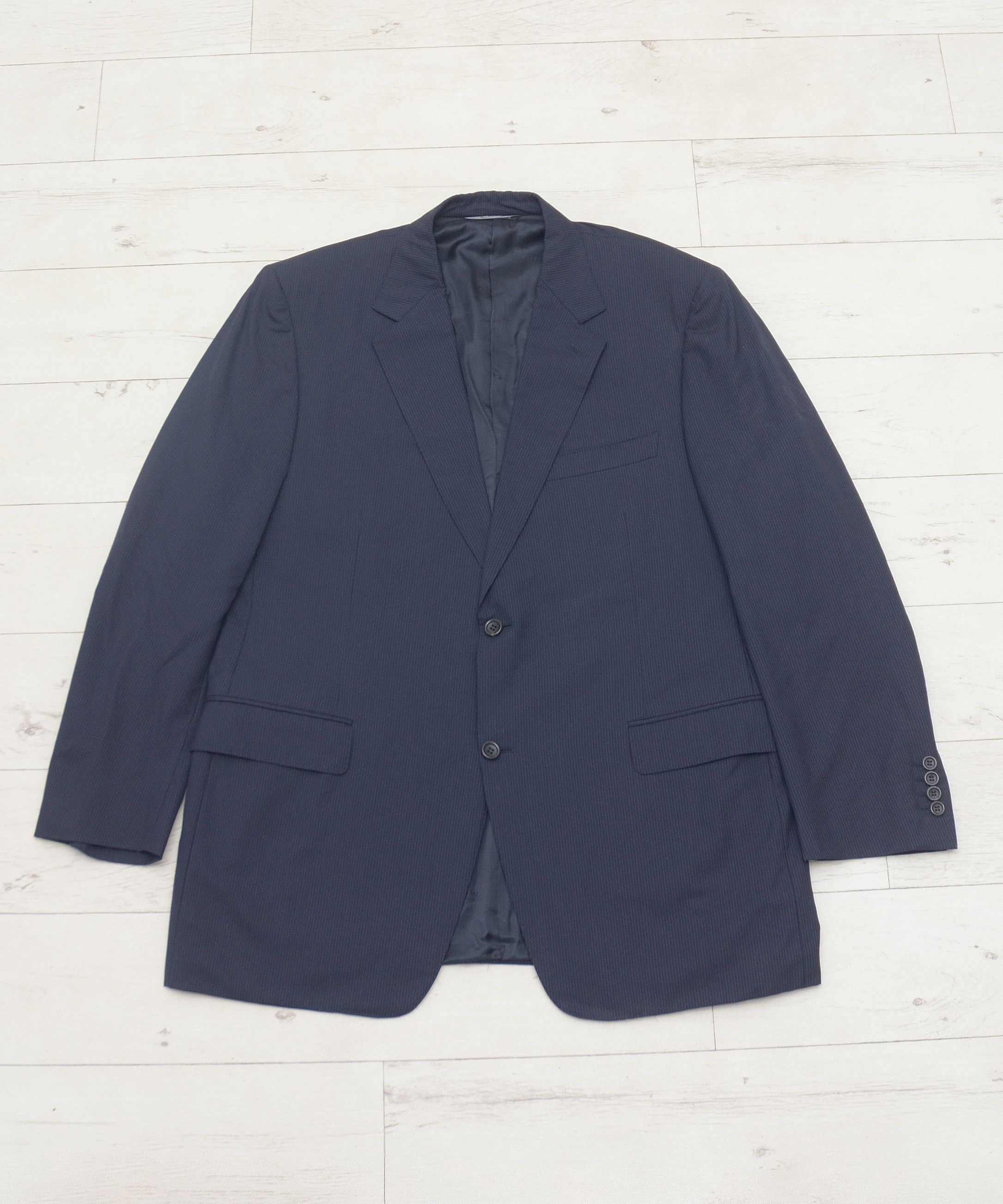 Canali Wool 2-Buttons Strips Blazer Size 56 Super 150's