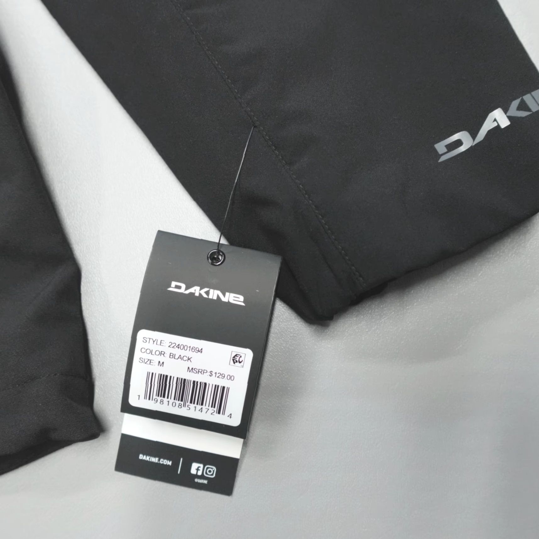 Dakine DAKINE Jacket Full Zip Wind & Water Resistant Black M Stretch Solid Polyester Softshell Men Size US M / EU 48-50 / 2 - 4 Thumbnail