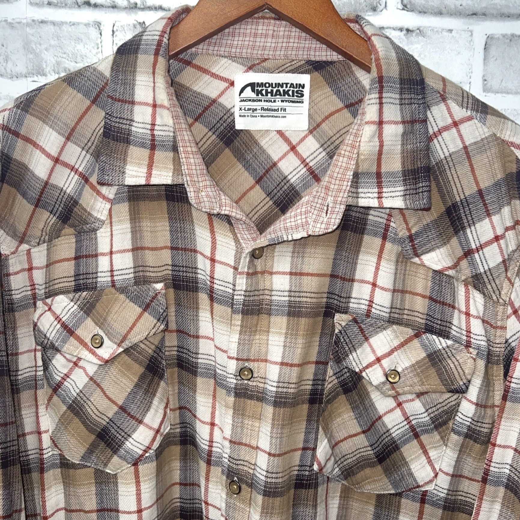 Mountain Khakis Mountain Khakis Beige Lightweight Flannel Mens Relaxed Fit Size XL Size US XL / EU 56 / 4 - 2 Thumbnail