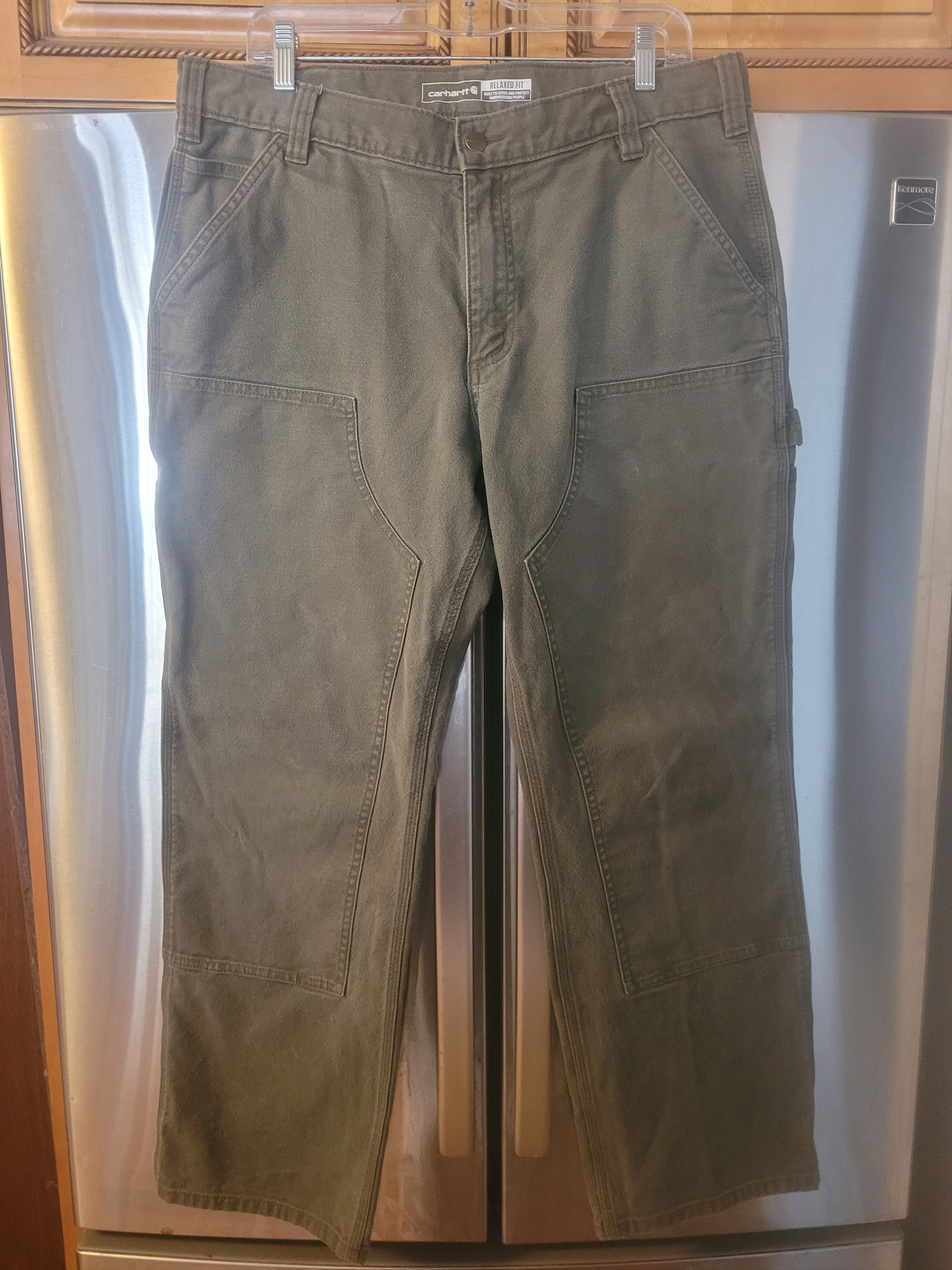 Faded Moss Green Carhartt Double Knee Work pants
