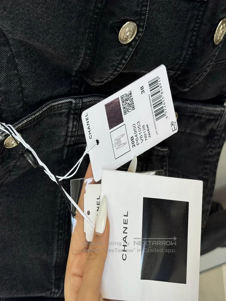 Chanel Chanel Black and gray cotton round-neck denim jacket Size XS / US 0-2 / IT 36-38 - 6 Thumbnail