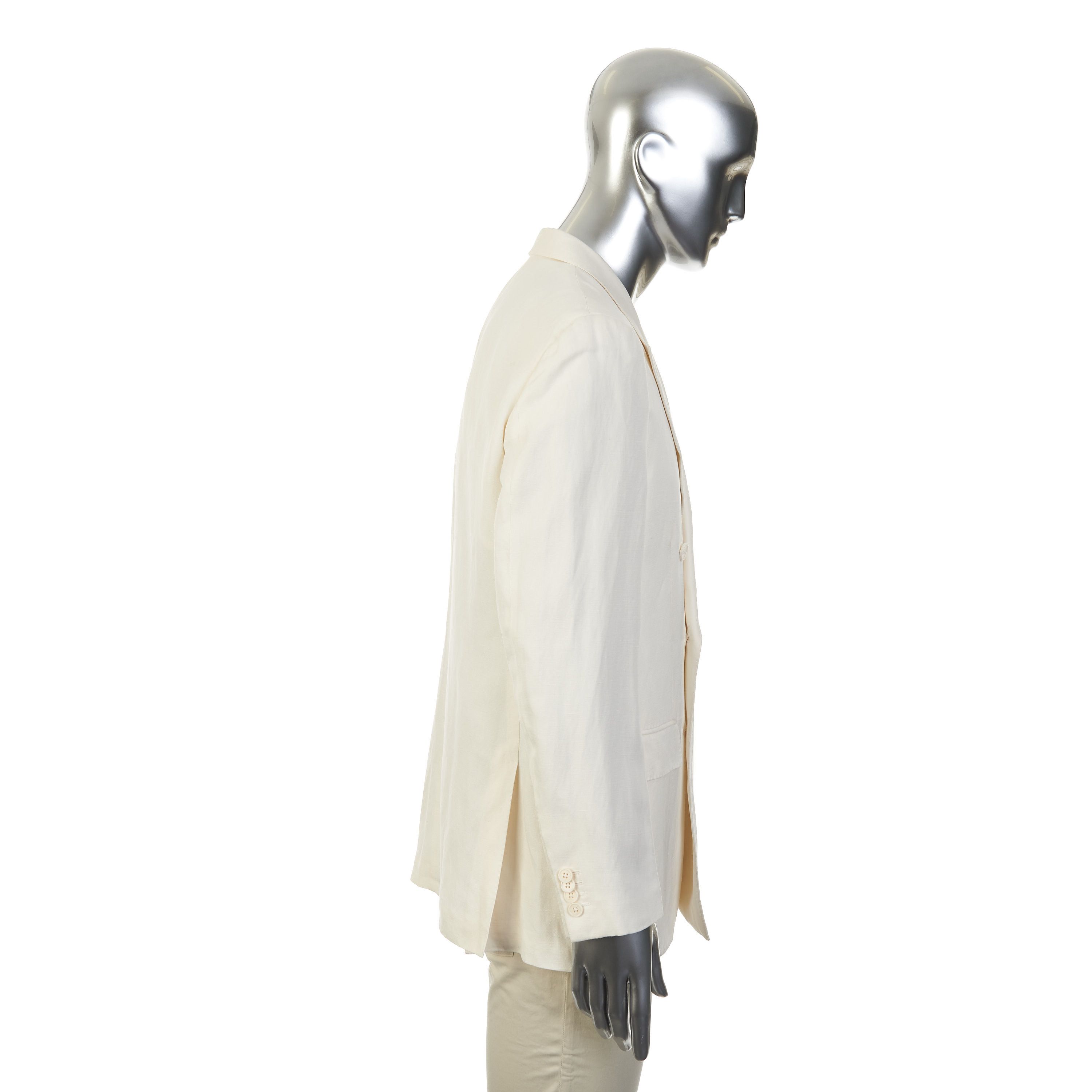 Loro Piana Double-Breasted Blazer Jacket In Silk Linen Size 40R - 8 Thumbnail