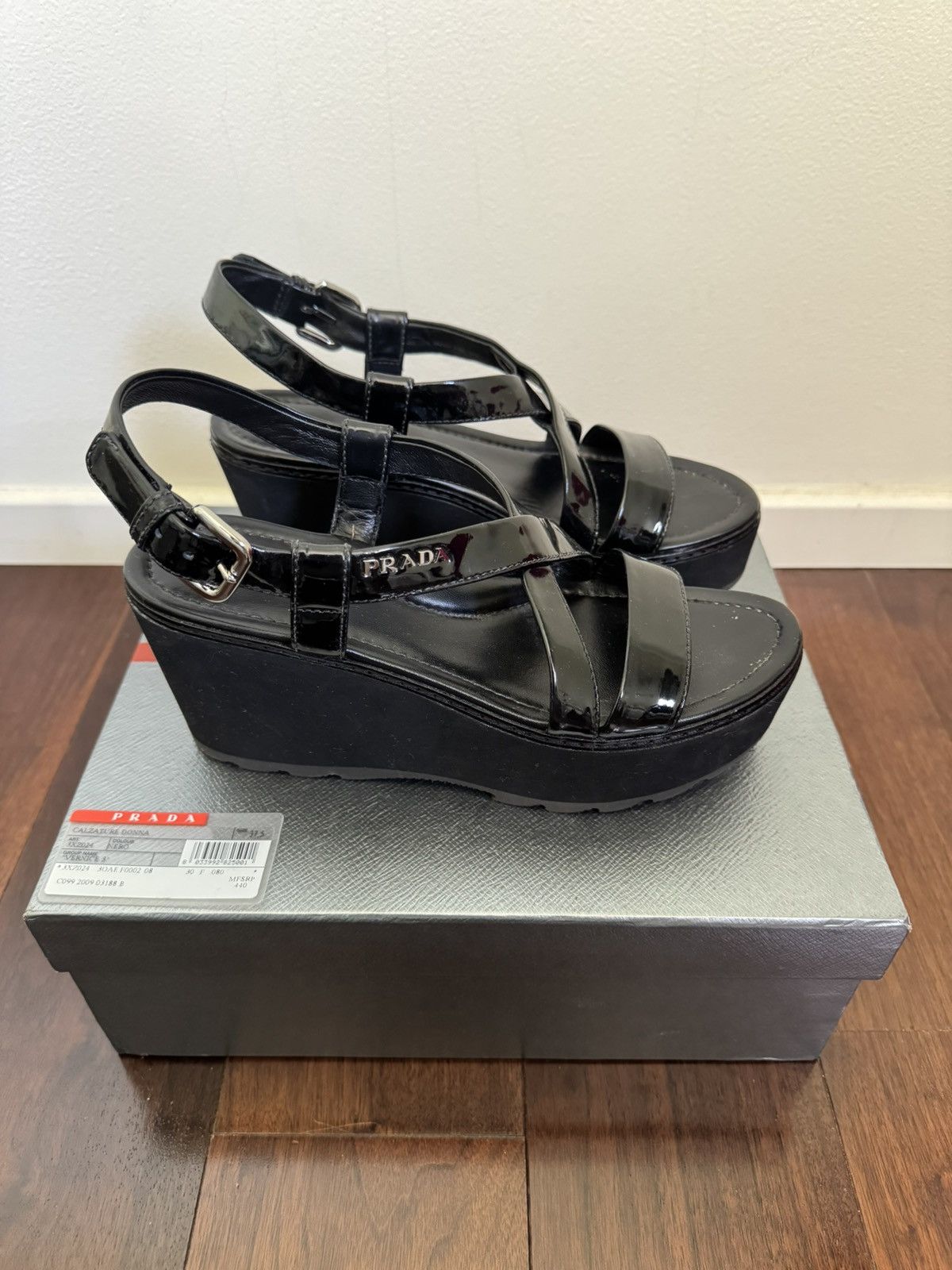 Prada Prada Calzature Donna (Black) Size US 7.5 / IT 37.5 - 2 Thumbnail