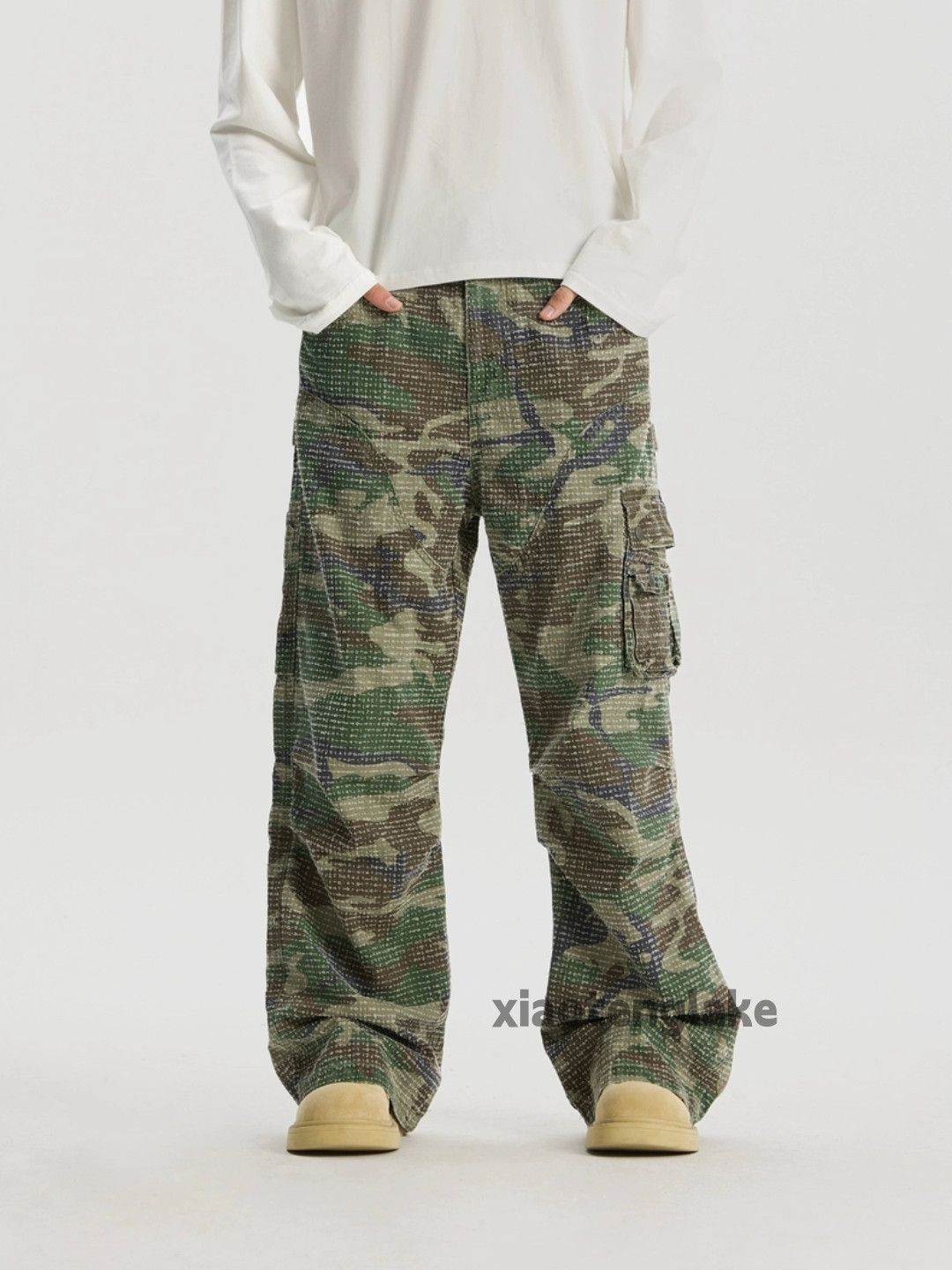 Designer × Vintage utility military pleated cargo yuppie camo utility pants Size US 32 / EU 48 - 3 Thumbnail