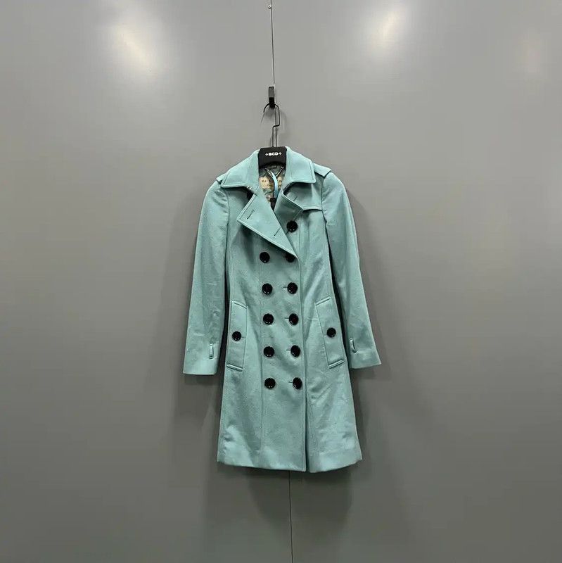 Burberry Burberry Blue Cotton Long Coat for Women Size ONE SIZE - 1 Thumbnail