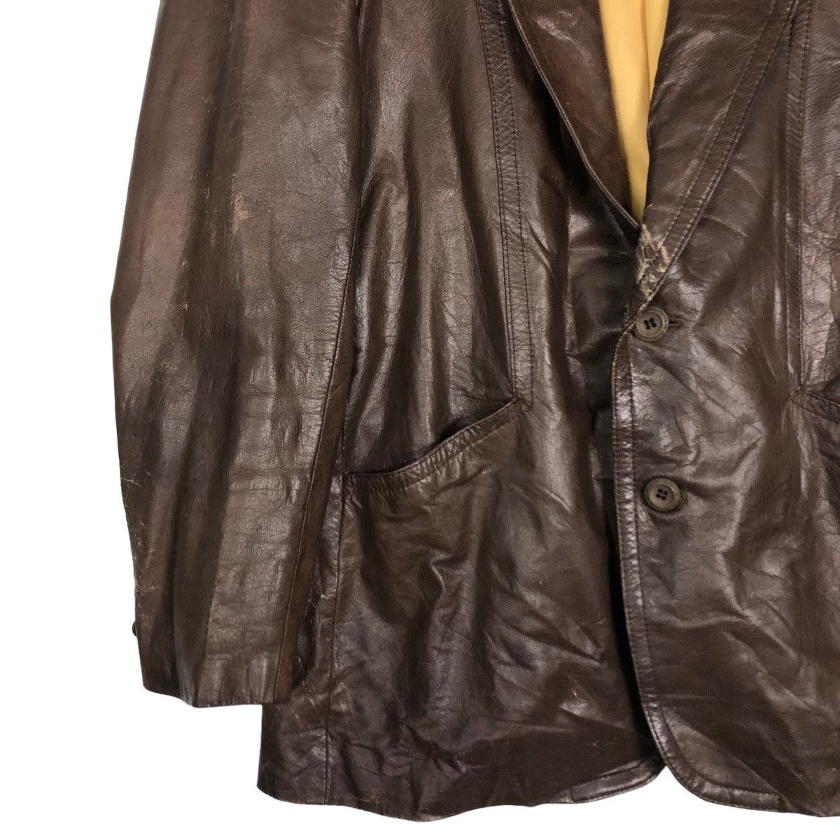 Japanese Brand 🔥Biker Leather Jacket Kawayoshi Japan Issey Miyake Size US L / EU 52-54 / 3 - 5 Thumbnail