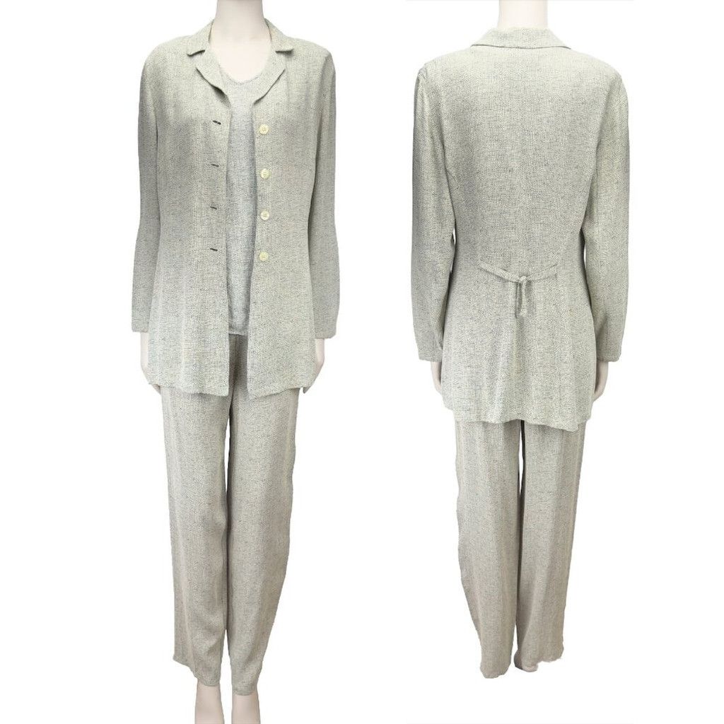 Gerard Darel GERARD DAREL 3 Pc Suit Flowy Gray Green Beige Pants Set s 38 Size S / US 4 / IT 40 - 1 Thumbnail