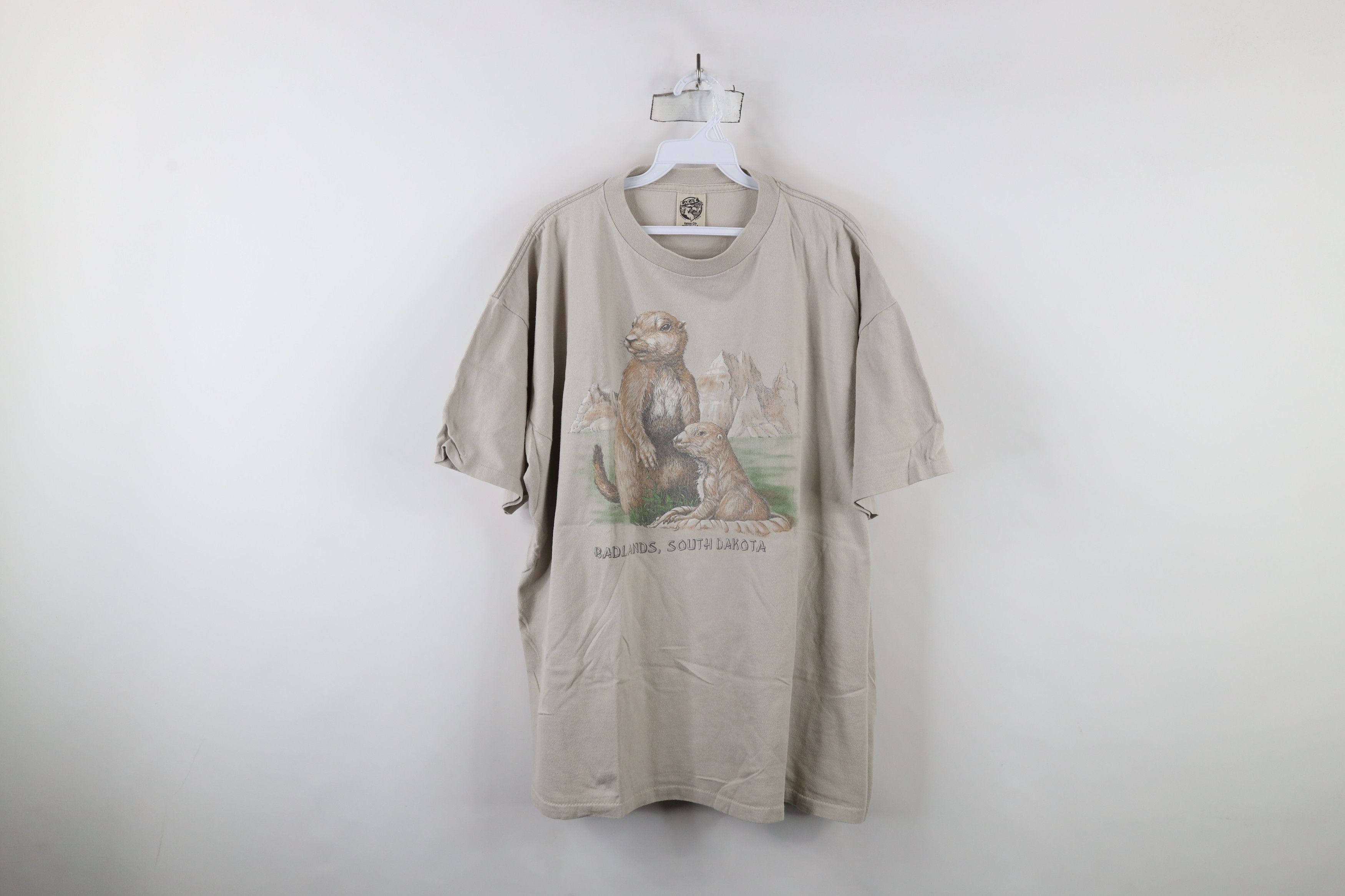Vintage Vintage 90s Streetwear Badlands Prairie Dog T-Shirt USA Size US XXL / EU 58 / 5 - 1 Thumbnail
