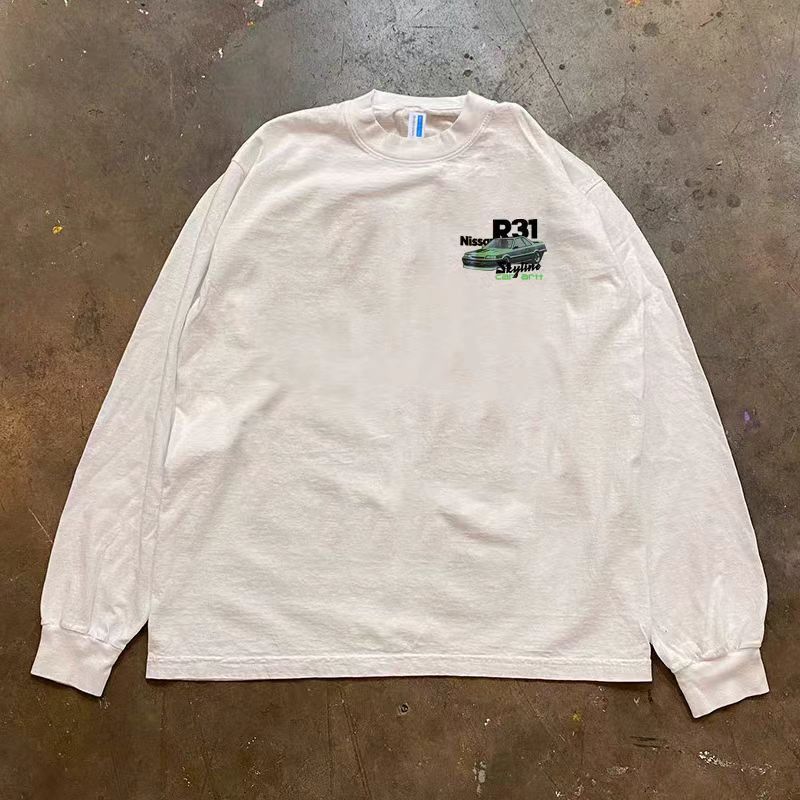 Japanese Brand × Jean White casual retro car print long sleeve tee Size US L / EU 52-54 / 3 - 2 Thumbnail