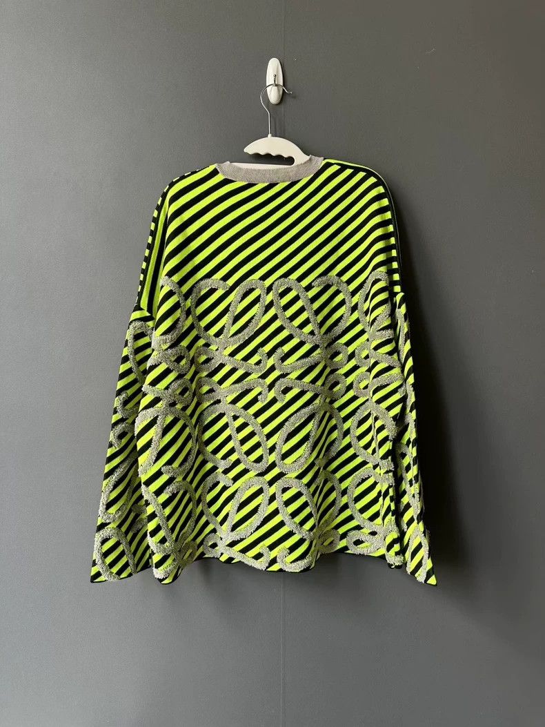 Loewe LOEWE Black and yellow striped big logo knit sweater Size M / US 6-8 / IT 42-44 - 2 Thumbnail