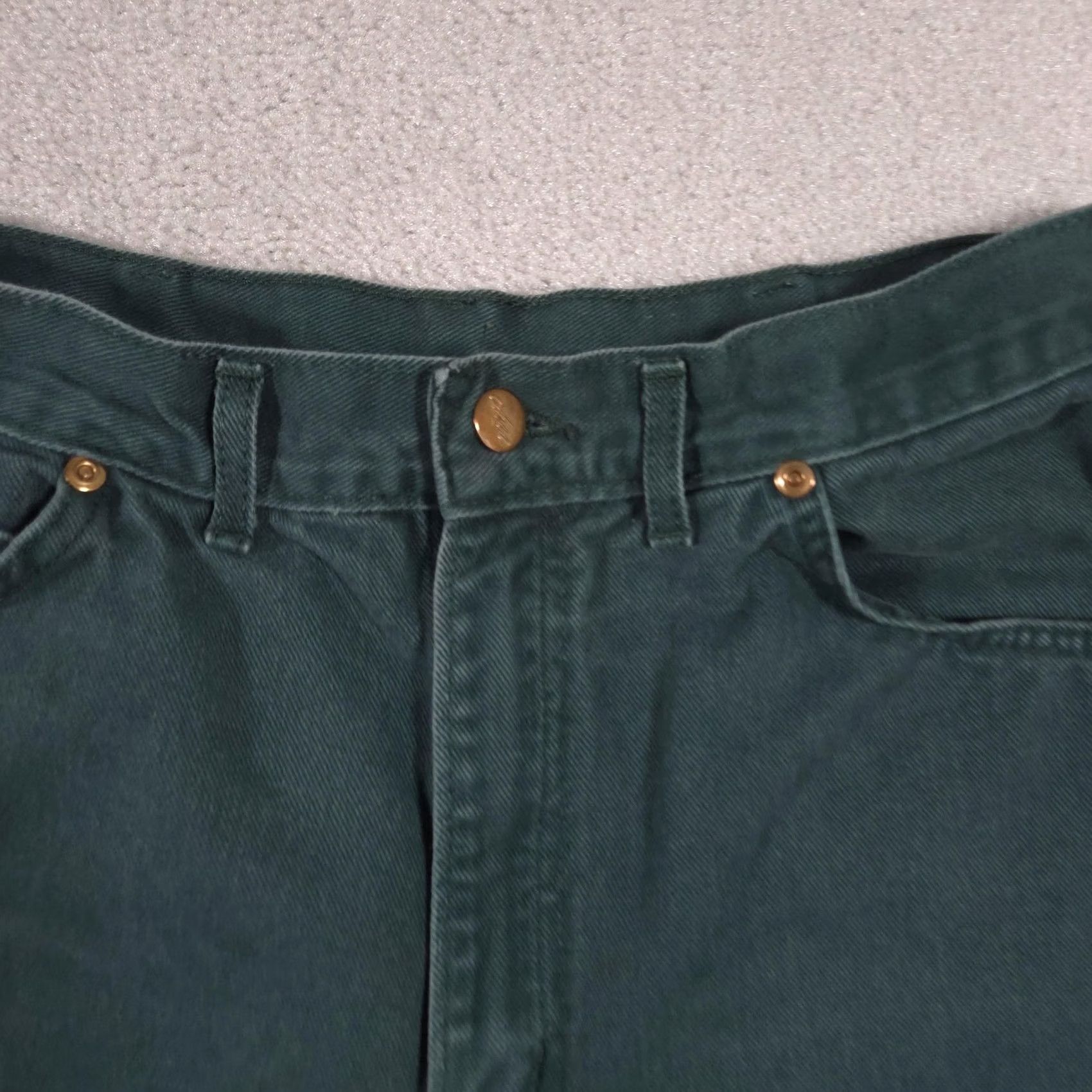 Vintage VINTAGE Chic Jeans Womens 18 Dark Green High Rise Regular Tapered Denim USA 90s Size 40" / US 18 - 3 Thumbnail