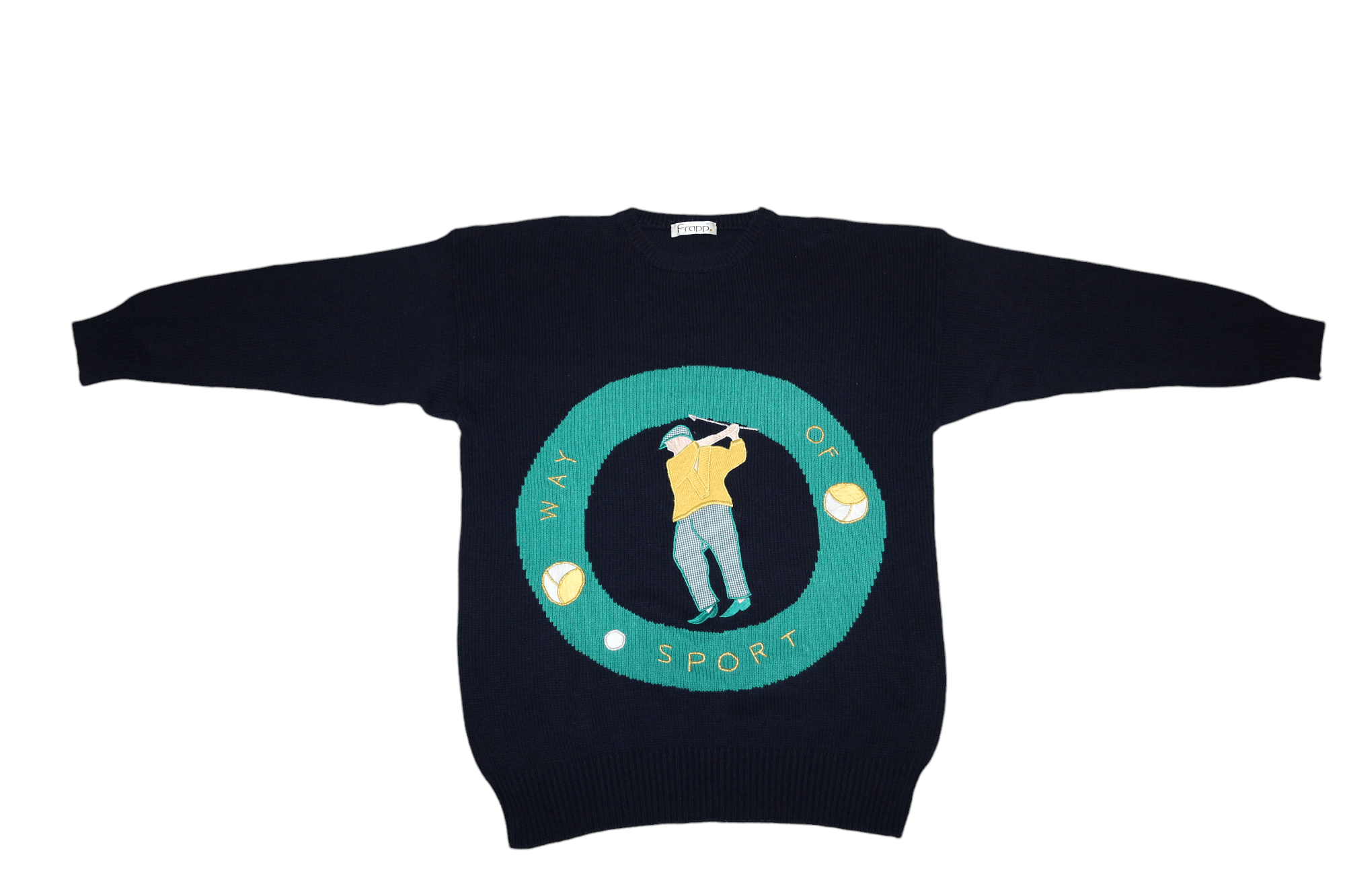 Homespun Knitwear 90s Frapp Way of Sport Royal Golfman Embroidery Knitwear Size US L / EU 52-54 / 3 - 5 Thumbnail