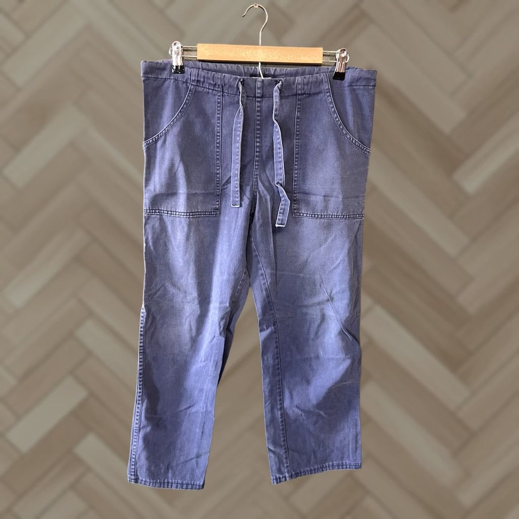 Lands' End VINTAGE Lands' End Denim Pull On Pants Womens Size 10 Dark Blue 28" Inseam Chino Fabric Style Size 32" / US 10 / IT 46 - 1 Thumbnail