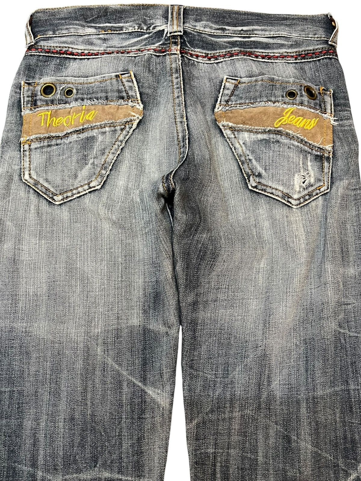 Japanese Brand Vintage Theoria Whiskers Honeycomb Distressed Denim Size US 31 - 6 Thumbnail