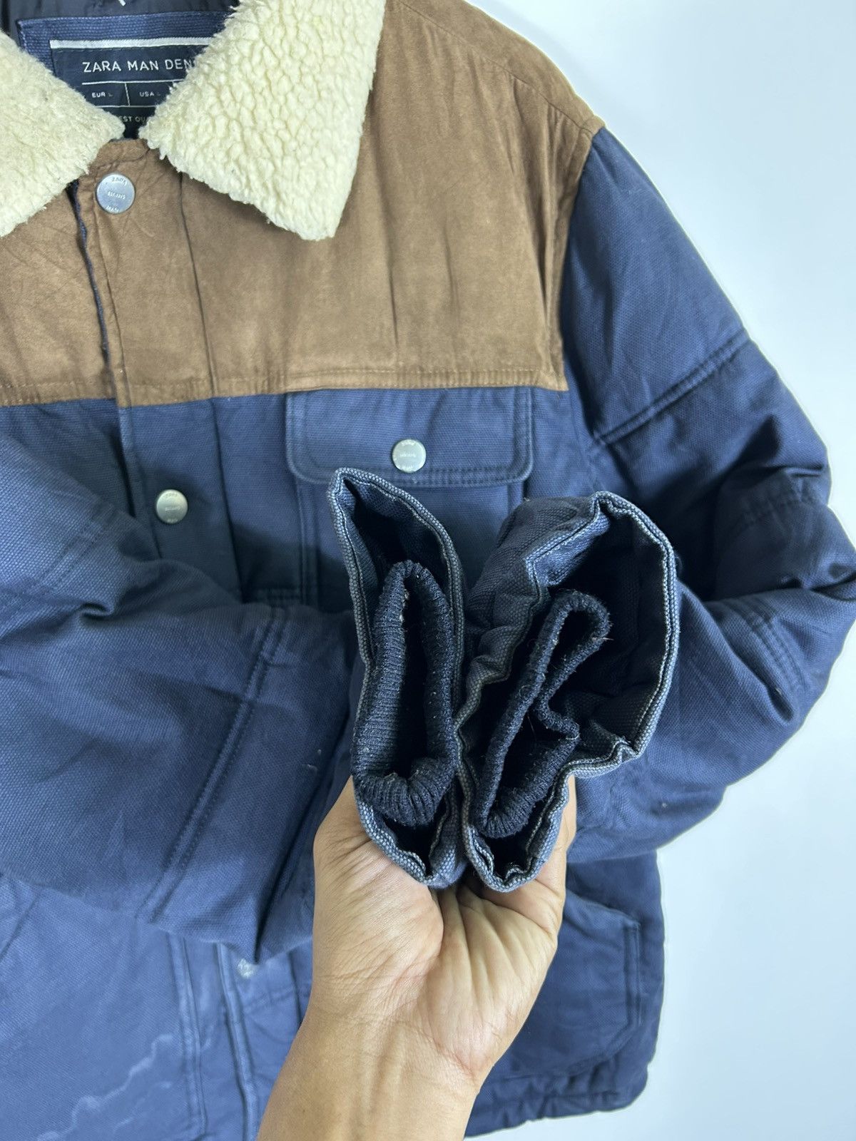 Zara 🔥Zara Man Denim Zipper Puffer Jacket Size US L / EU 52-54 / 3 - 8 Thumbnail