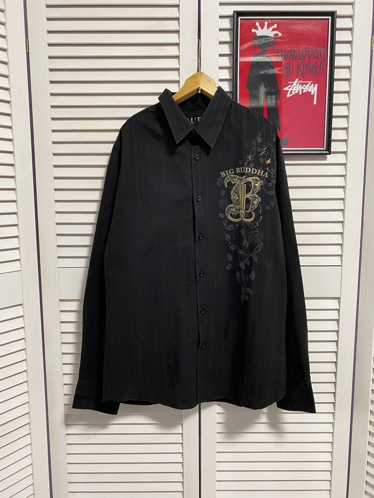 Buddha to Buddha Vintage Shirt Button Up Big Buddha Striped Avant Garde Style Size US M / EU 48-50 / 2 - 1 Thumbnail