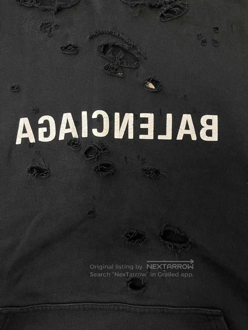 Balenciaga Balenciaga Ripped Hooded Sweatshirt Size US M / EU 48-50 / 2 - 3 Thumbnail