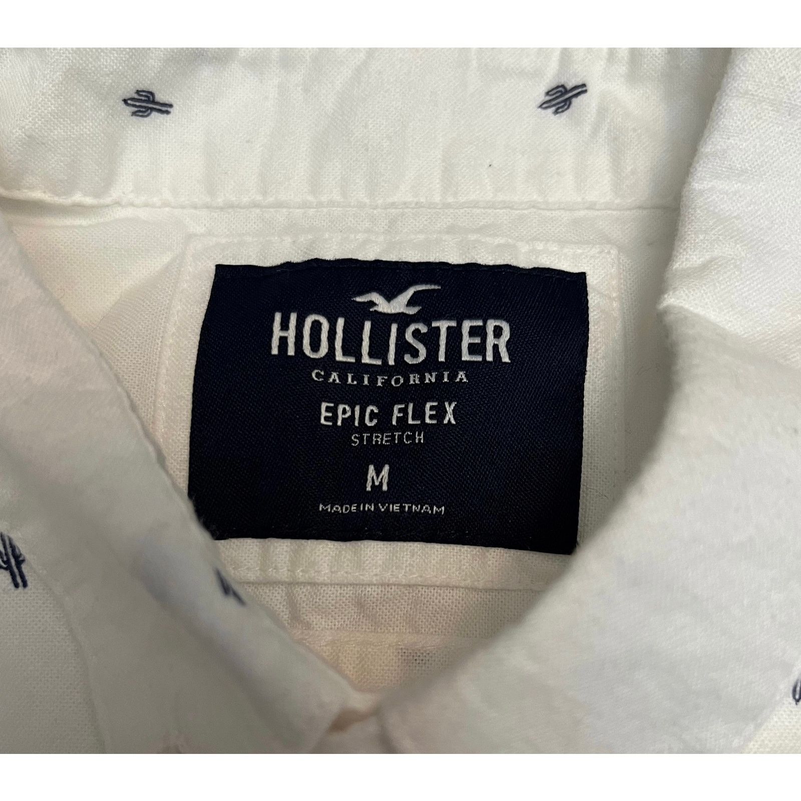 Hollister Hollister Button Up Cactus Print White Short Sleeve Shirt Size US M / EU 48-50 / 2 - 3 Thumbnail
