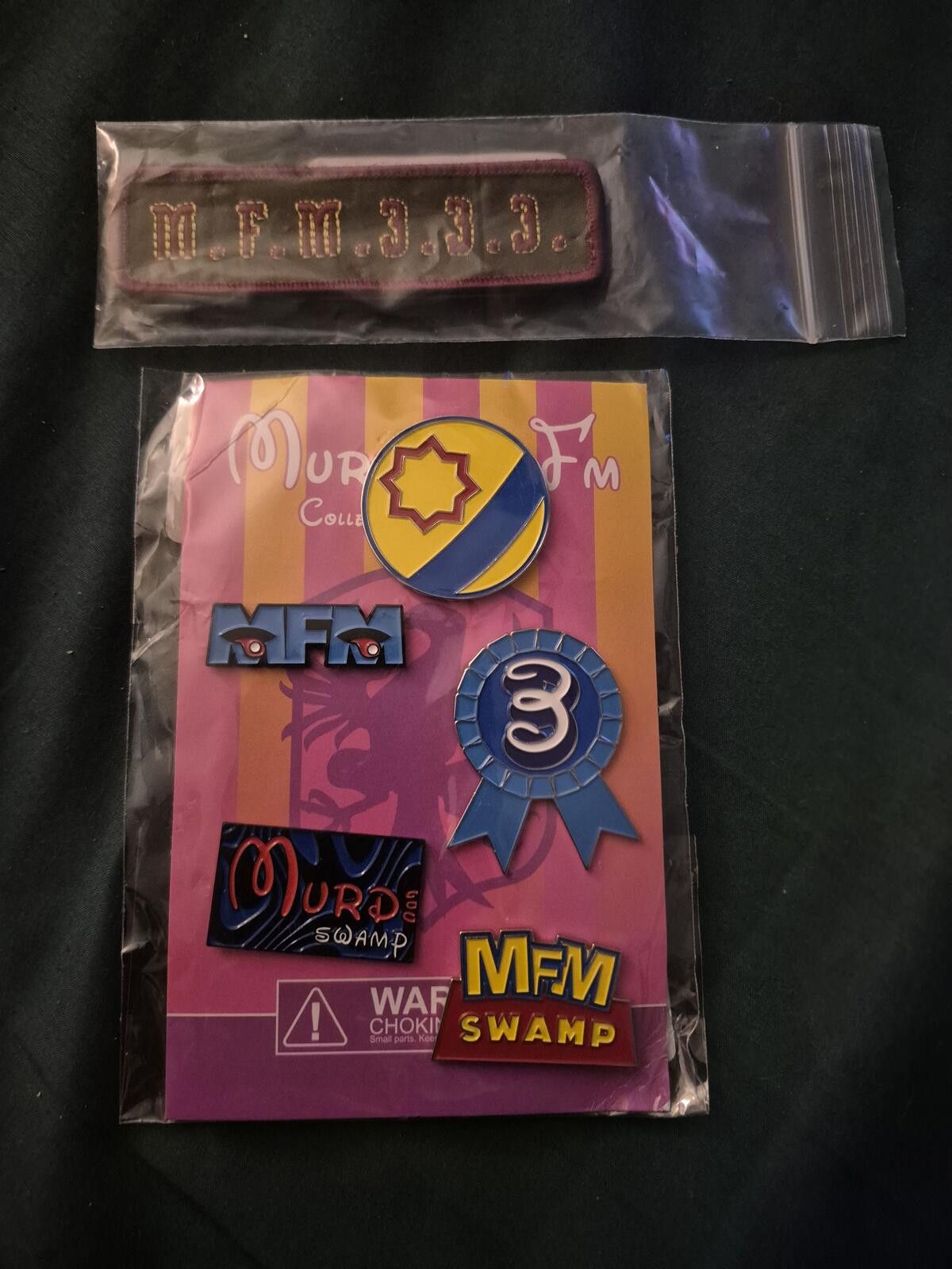 murd333r.fm BUNDLE - MFM Pin Set Disney Pins and Patch Murder FM Size ONE SIZE - 1 Thumbnail