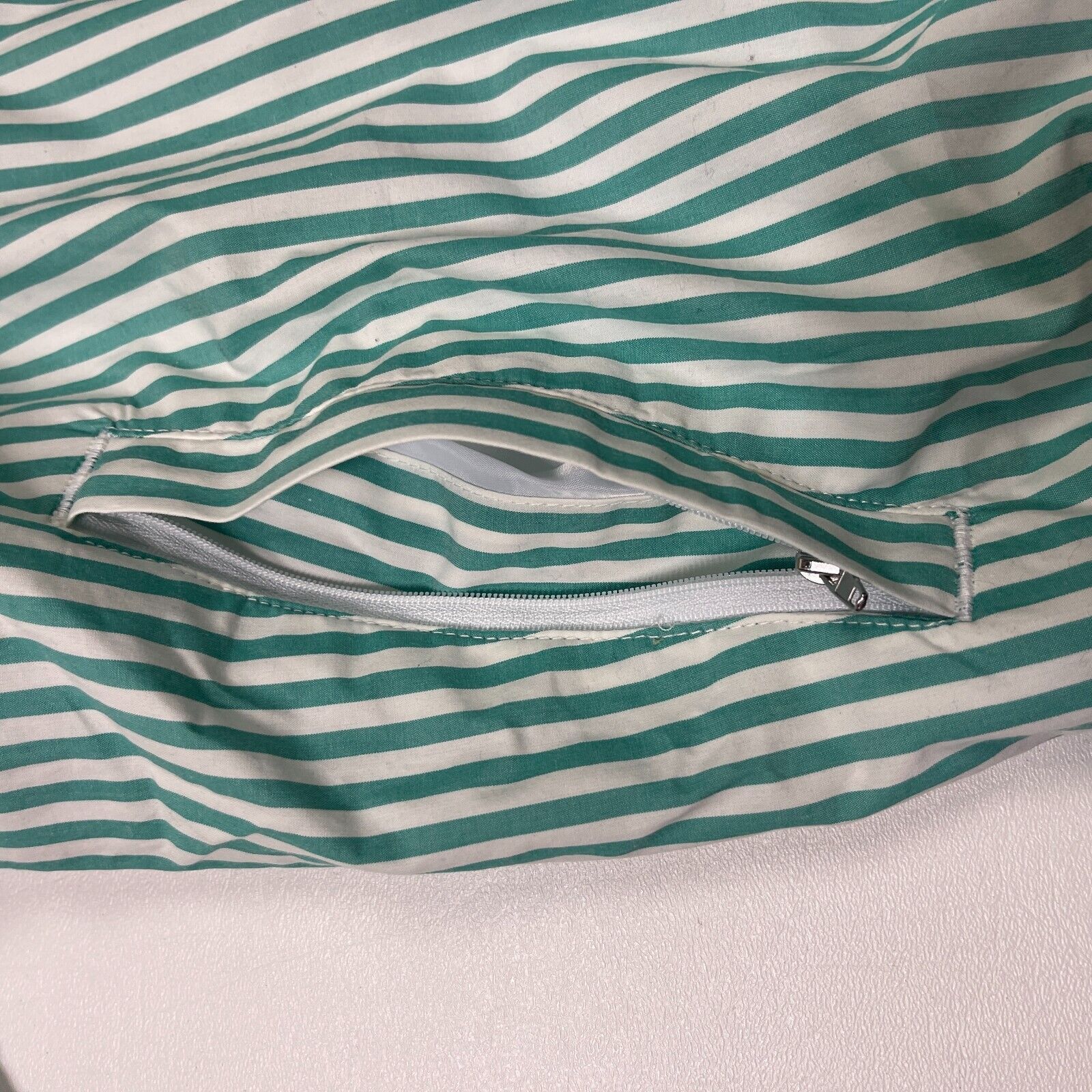 Urban Outfitters urban outfitters teal white striped windbreaker jacket M Size US M / EU 48-50 / 2 - 2 Thumbnail