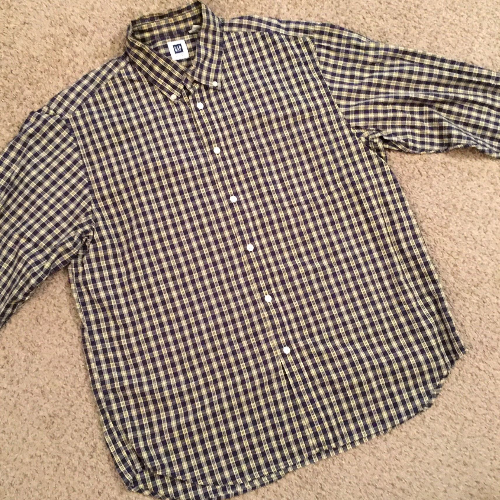 Gap Gap Shirt Button-Up Mens Large Blue Plaid Long Sleeve Casual Cotton Size US L / EU 52-54 / 3 - 5 Thumbnail