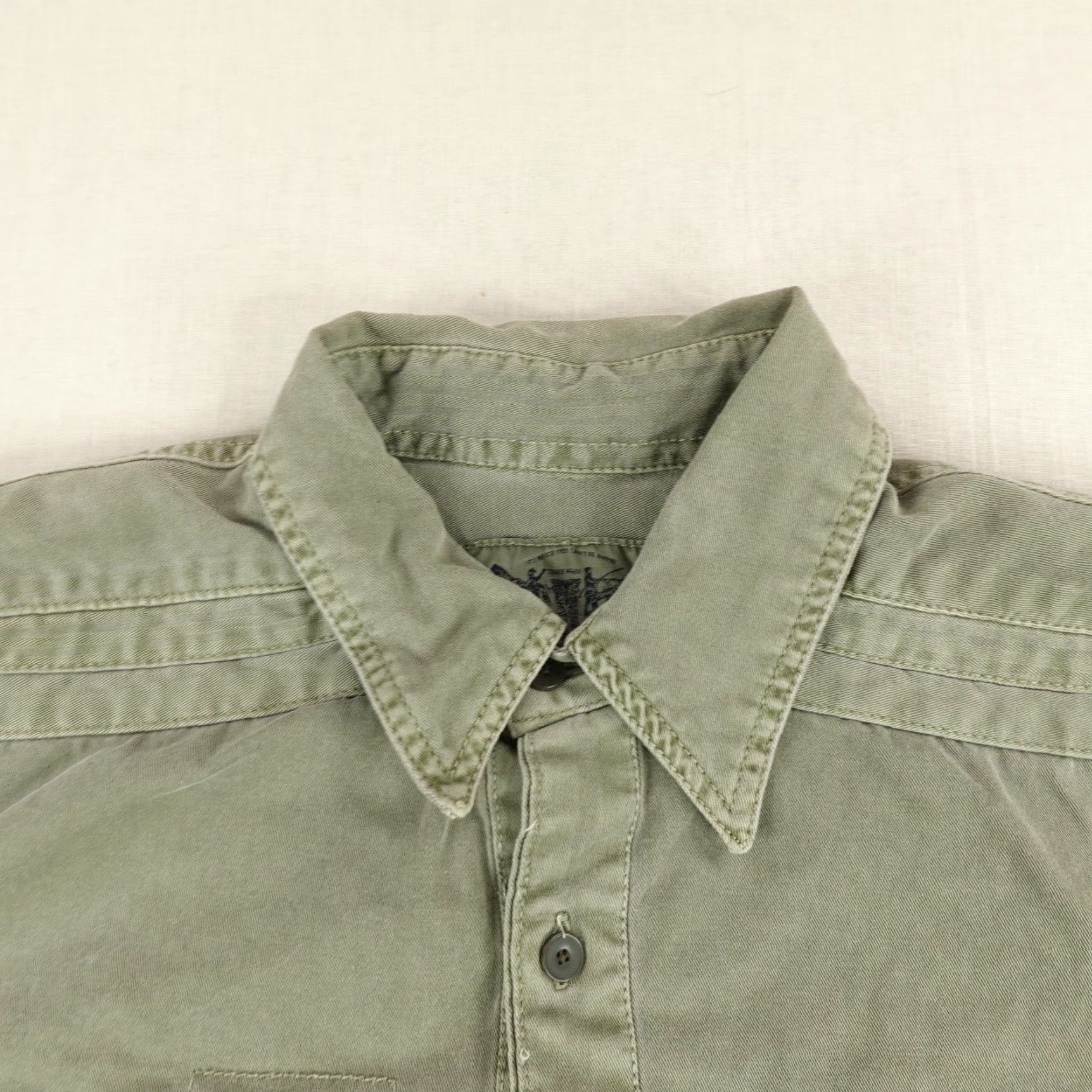 Levi's VINTAGE Levi's Button-Up Shirt Mens Medium Green Twill Long Sleeve Work Utility Outdoor Size US M / EU 48-50 / 2 - 2 Thumbnail