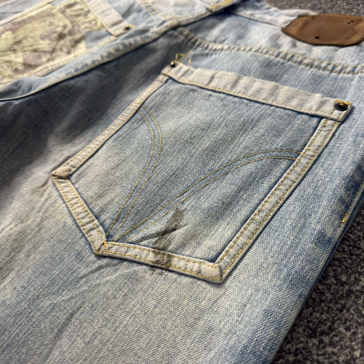Dolce & Gabbana Vintage Rare 90s Blue Faded Distressed Denim Size US 34 / EU 50 - 11 Thumbnail