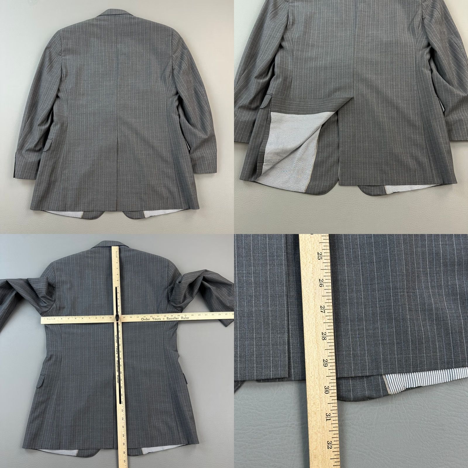 Brooks Brothers Brooks Brothers Explorer Blazer Mens 40S Gray Pinstripe Wool Fitzgerald Fit Blazer Size 40R - 9 Thumbnail