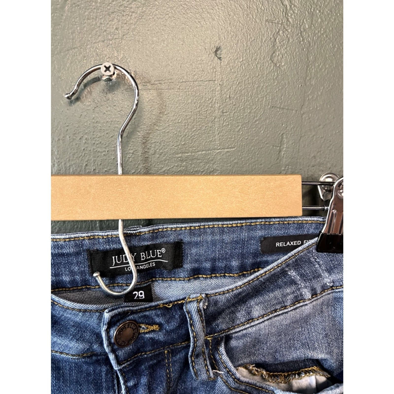 Denime Judy Blue Womens Jeans Blue Relaxed Fit Tapered Straight Leg Denim Size 29 Size 29" - 3 Thumbnail