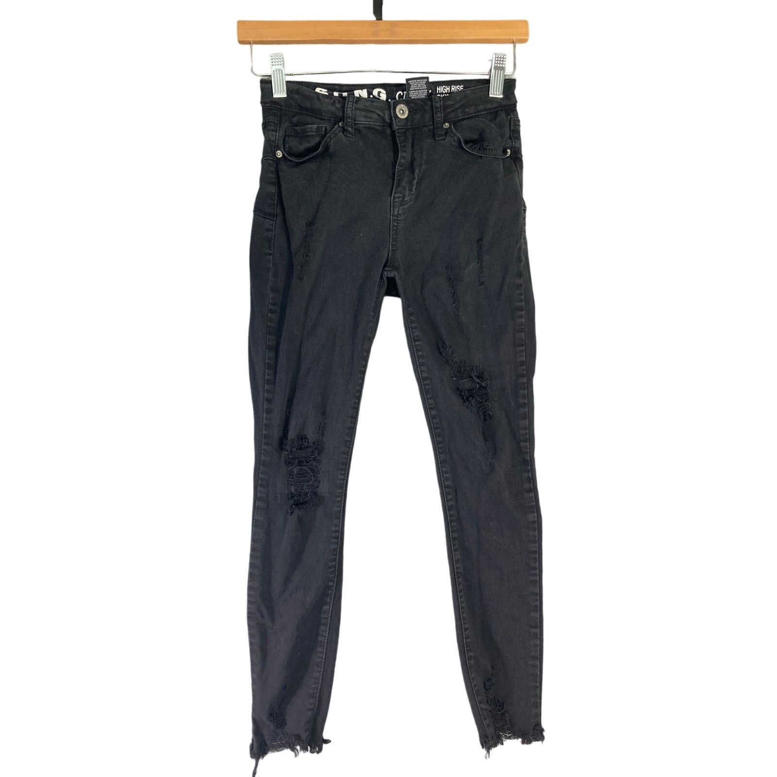 Other Women's Curvy High Rise Skinny Ankle Jeans Black Size 1 Size 22" - 1 Thumbnail