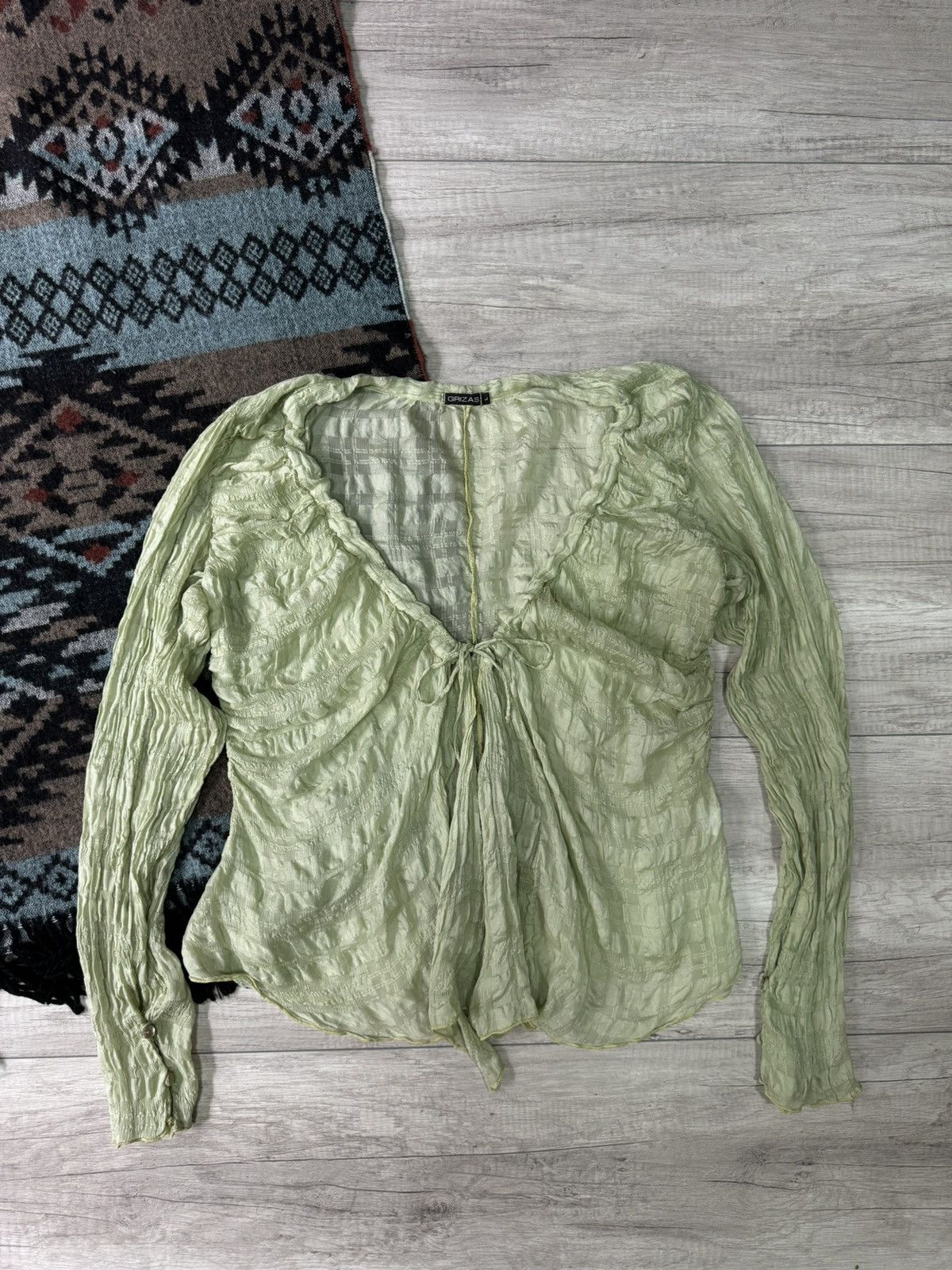 Other Vintage Grizas 100% Silk Blouse Shirt Size L / US 10 / IT 46 - 1 Thumbnail