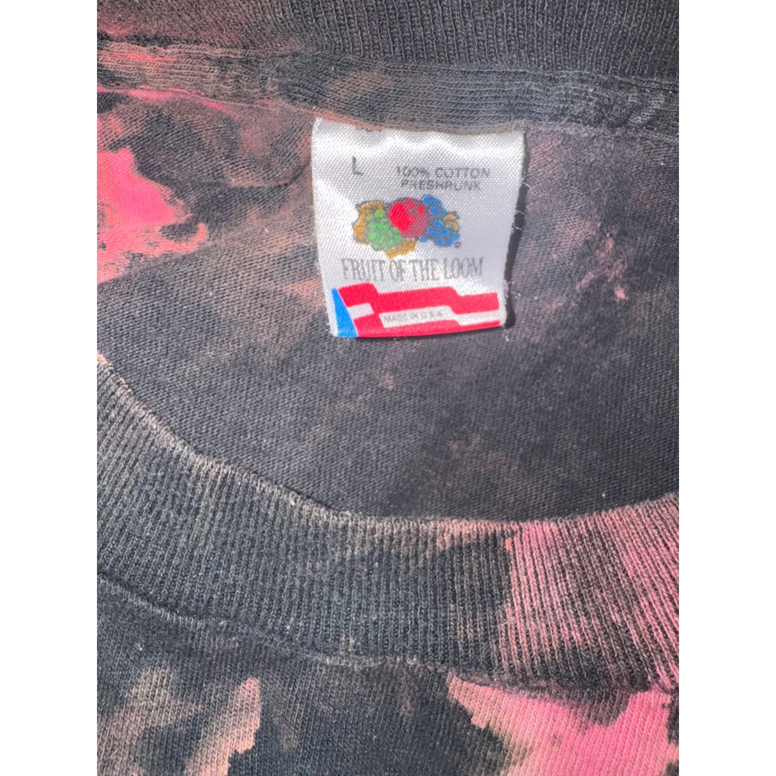 Fruit Of The Loom Fruit of the Loom Single Stitch Black Red Tie Dye T-Shirt L Size US L / EU 52-54 / 3 - 6 Thumbnail