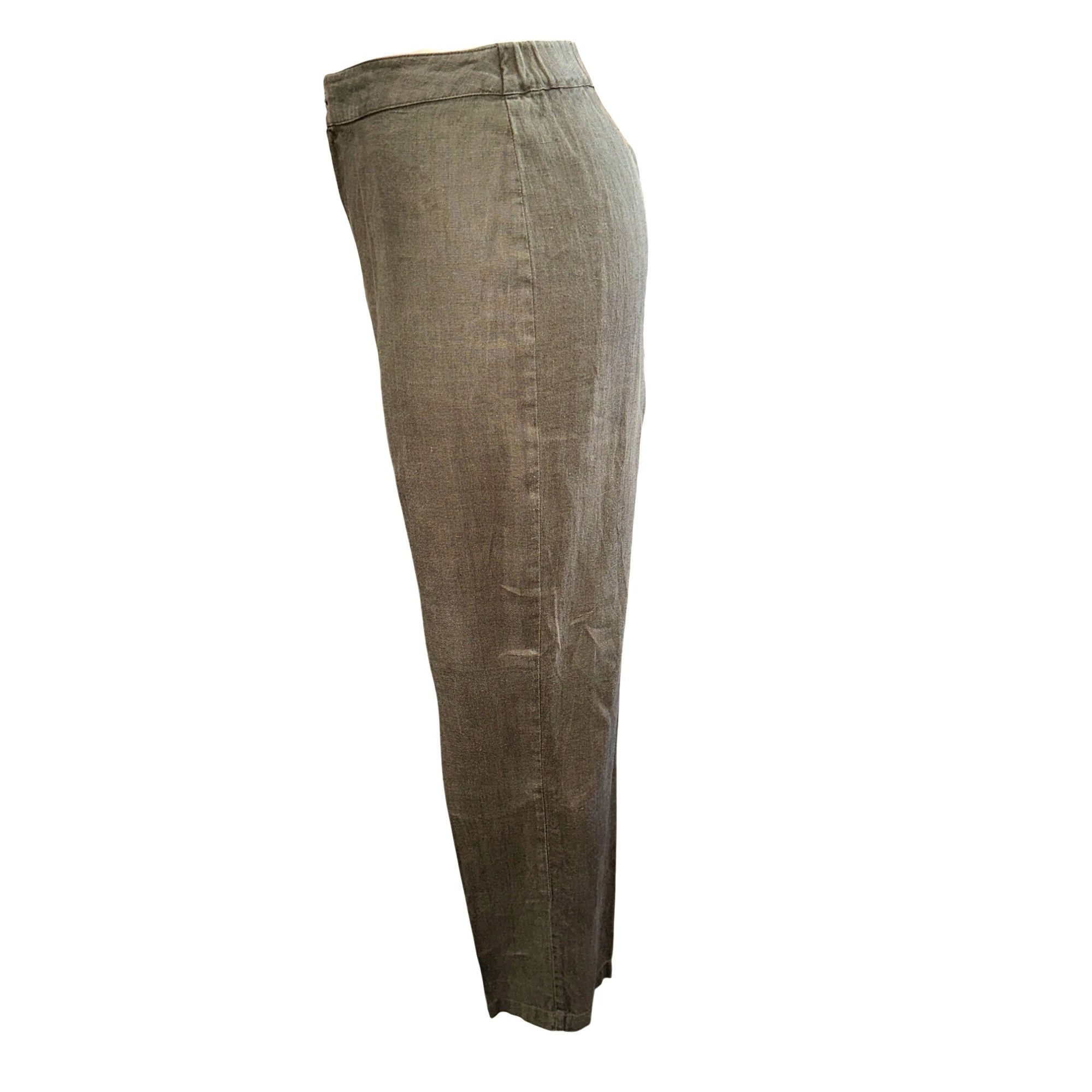 Chicos Chicos Design Vintage Linen Pants Olive Green Straight Leg H Size 26" / US 2 / IT 38 - 6 Thumbnail