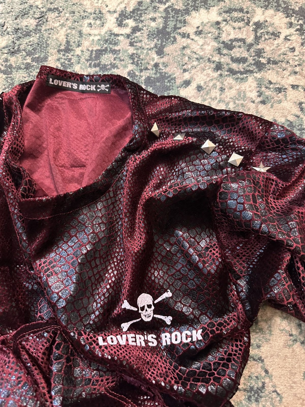 Beauty Beast 1990 - Super Lovers Japan Red Blood Snakeskin Studded Mesh T Size US M / EU 48-50 / 2 - 13 Thumbnail