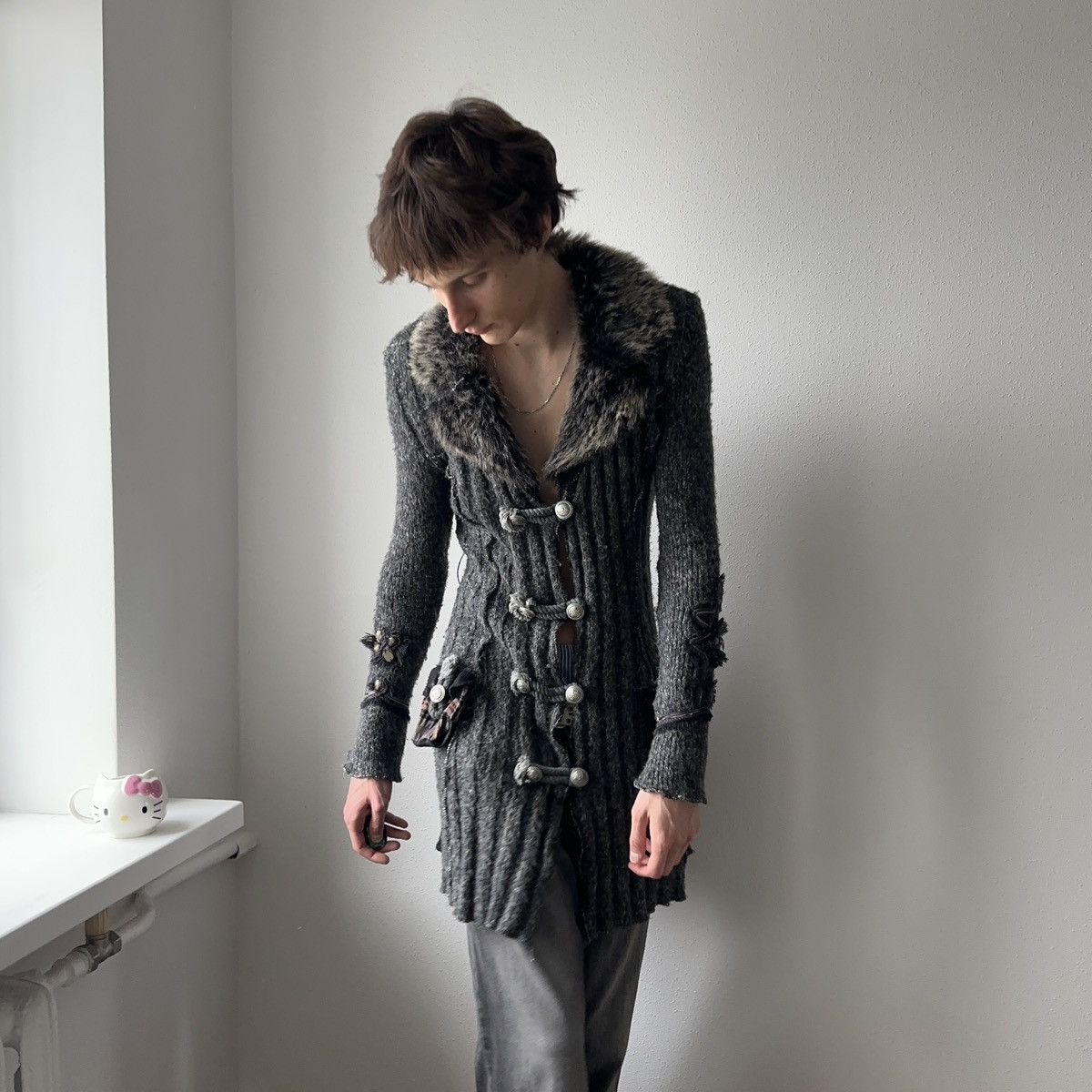 Hysteric Glamour × Undercover Gothic Napoleon Faux Fur Cardigan Sweater Sarah Pacini Vibe Size M / US 6-8 / IT 42-44 - 7 Thumbnail
