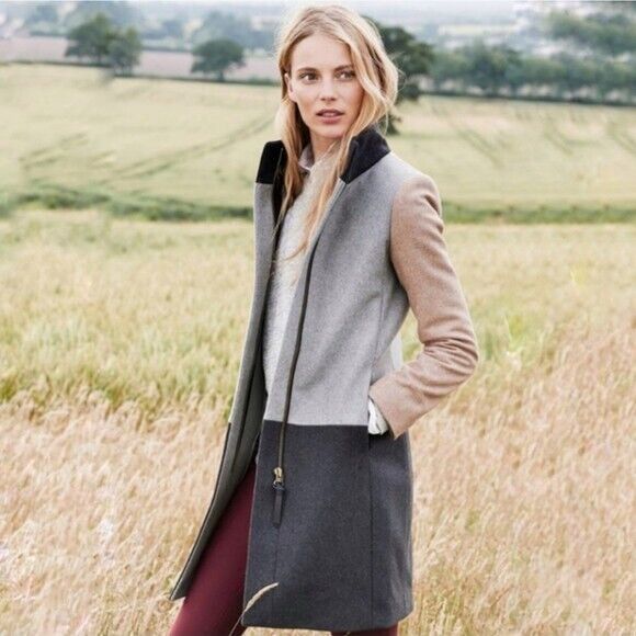 J.Crew J. Crew Colorblock Funnel Neck Coat Wool Jacket Size 4 Size S / US 4 / IT 40 - 1 Thumbnail