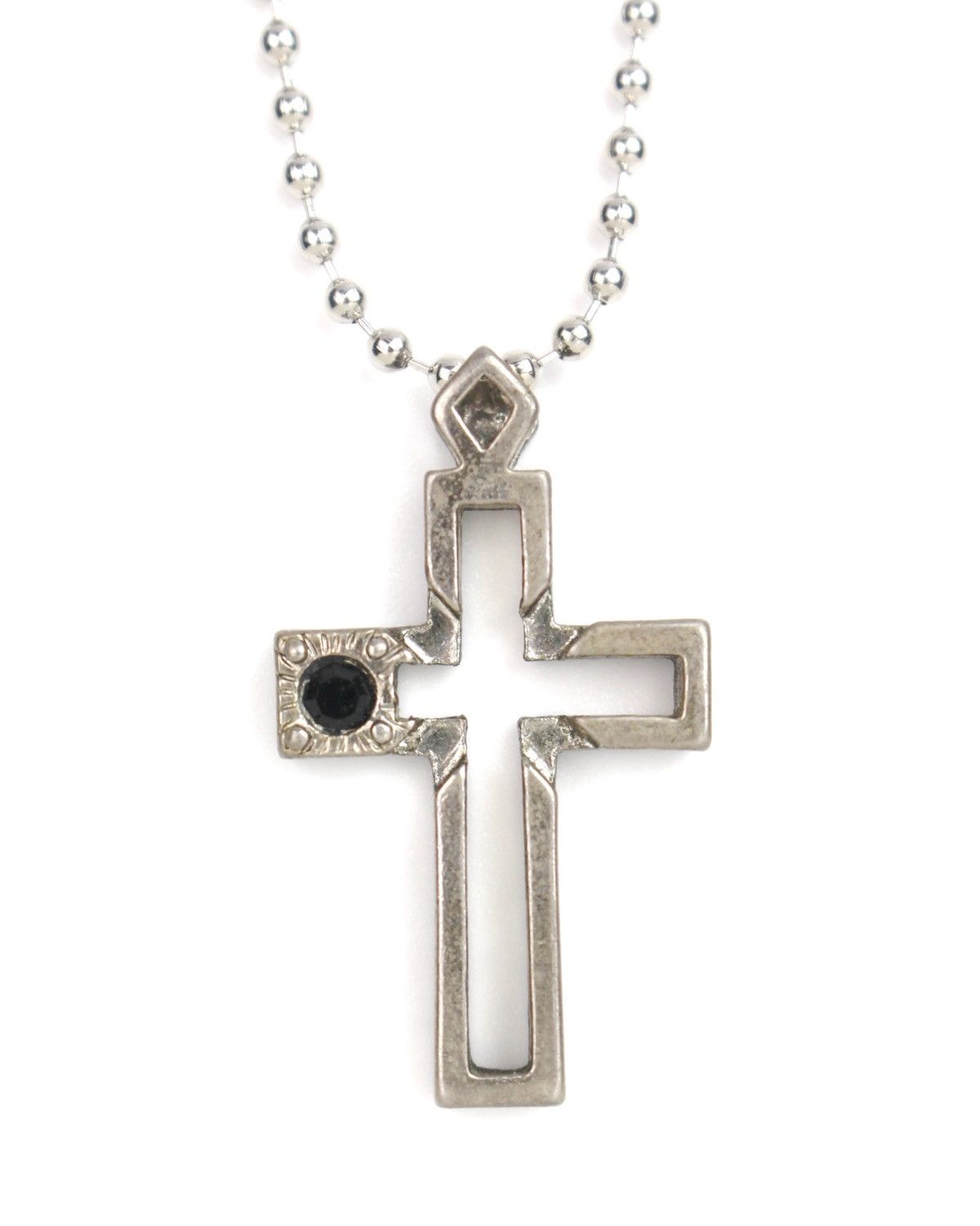 Hysteric Glamour 2000S JAPANESE MADE BLACK GEM CROSS NECKLACE Size ONE SIZE - 1 Thumbnail