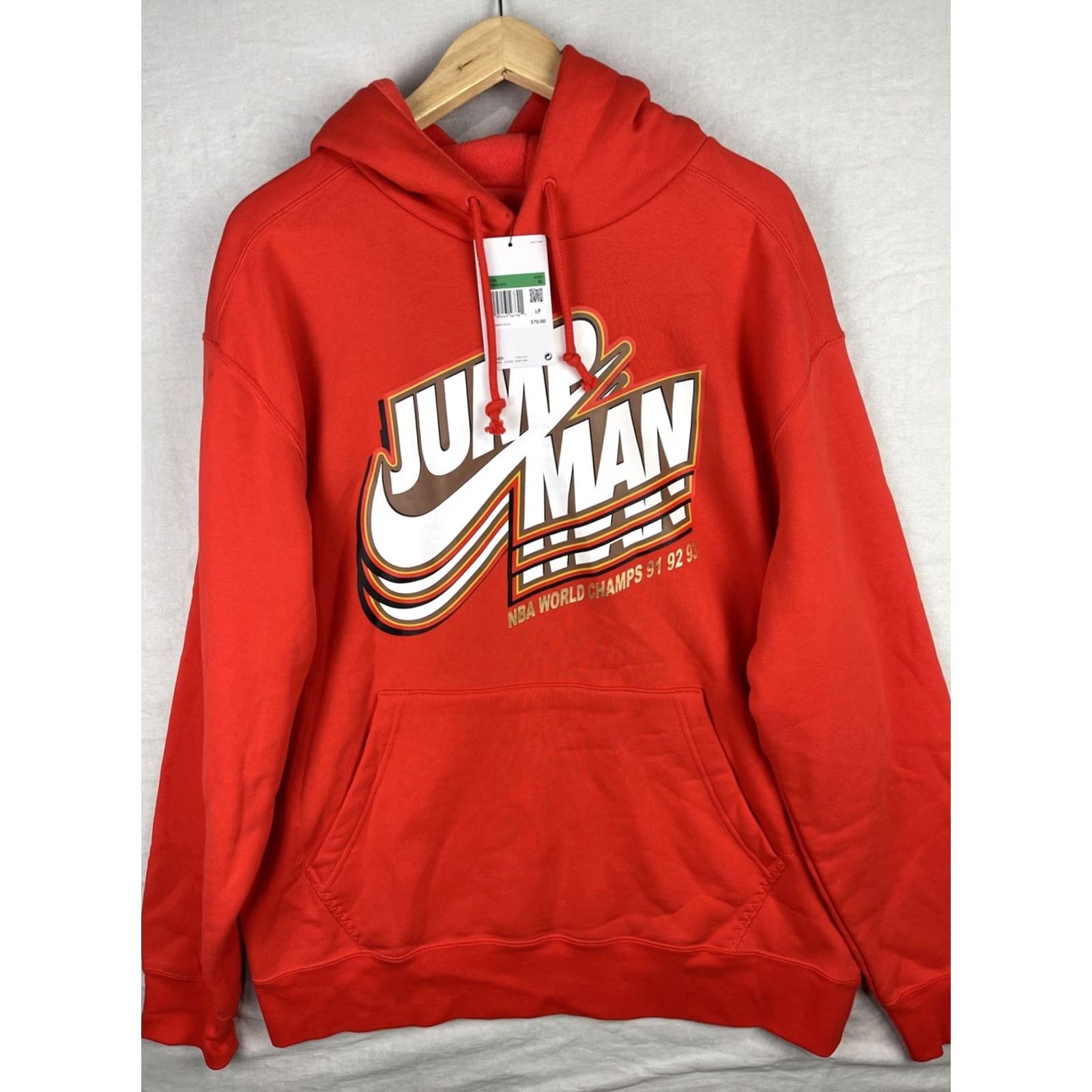 Jordan Brand Air Jordan Hoodie Mens XL Orange Jumpman Core Fleece Sweatshirt DC9604-673 Size US XL / EU 56 / 4 - 2 Thumbnail
