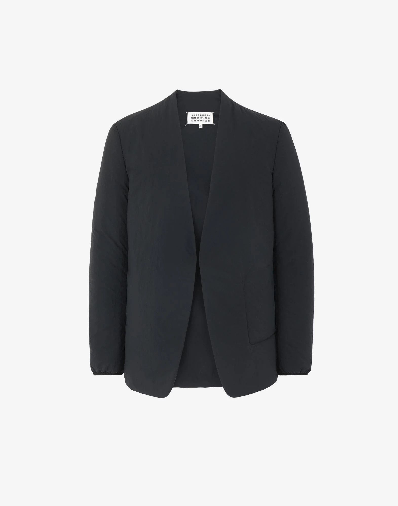 Maison Margiela Margiela Collarless Padded Blazer Jacket - Black Nylon Size US S / EU 44-46 / 1 - 1 Thumbnail