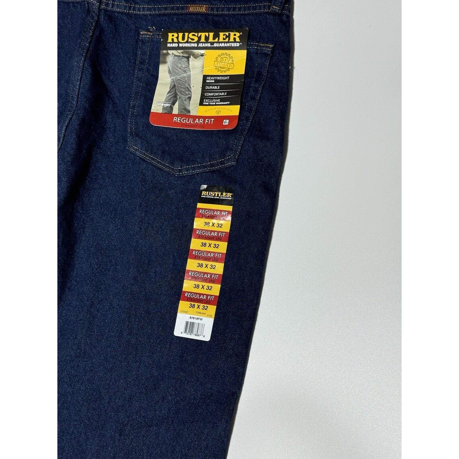 Rustler Rustler Heavyweight Jeans Mens 38x32 Straight Workwear Size US 38 / EU 54 - 9 Thumbnail