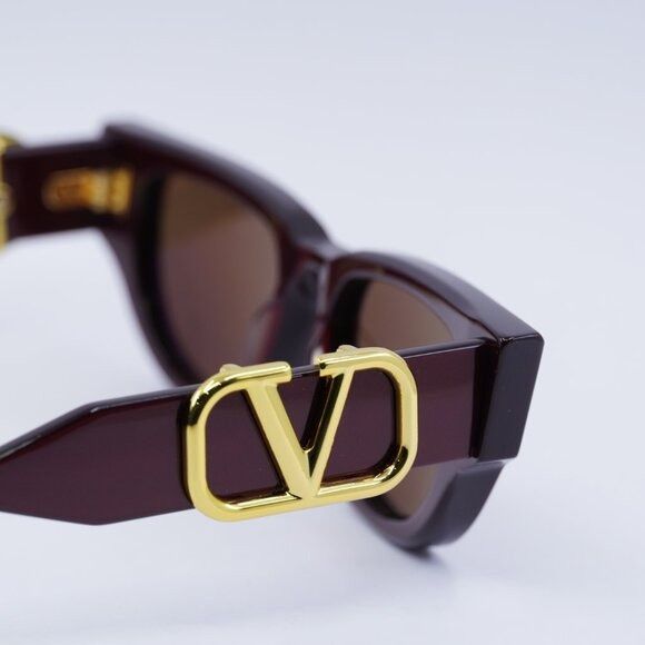 Valentino Valentino V-DUE VLS-103B Sunglasses Bordeaux Cat Eye Frame Size ONE SIZE - 5 Thumbnail