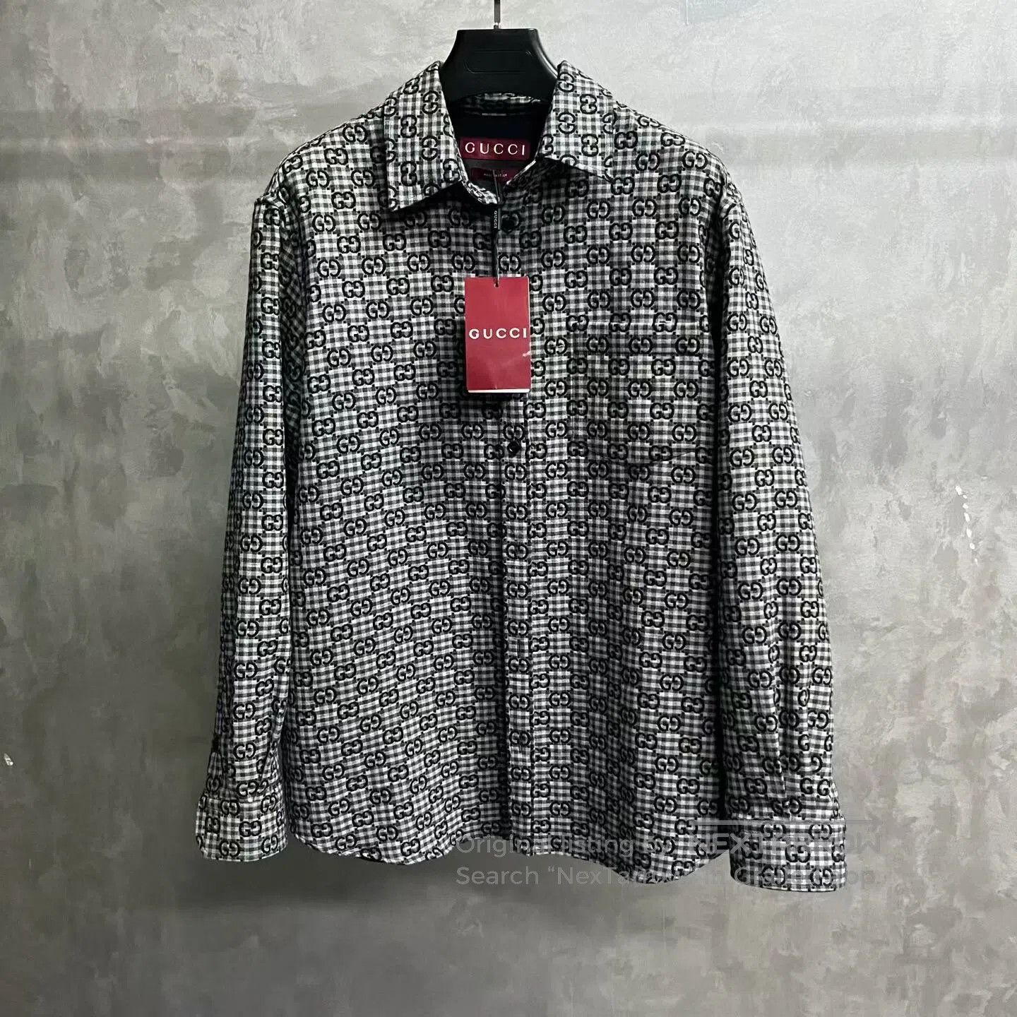 Gucci Guicci Checkered GG jacquard long-sleeved shirt with singl Size US M / EU 48-50 / 2 - 1 Thumbnail