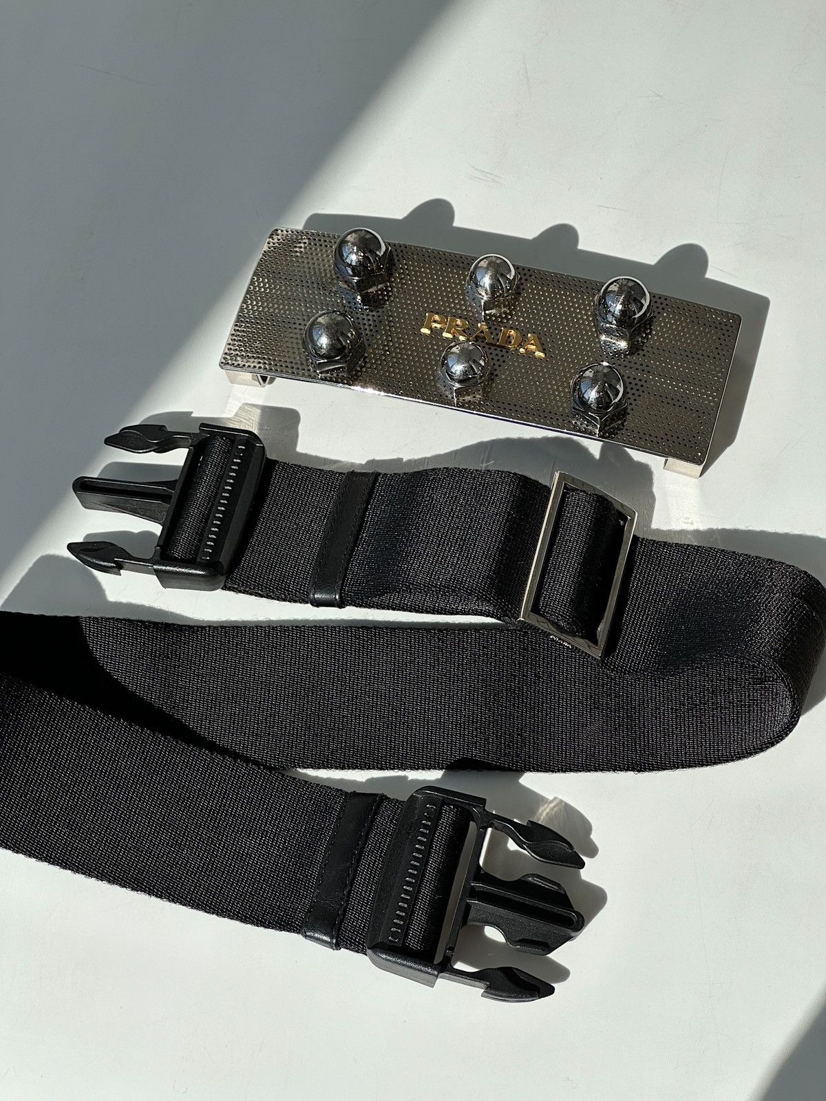 Prada PRADA FW 2007 Massive Studded Screws Logo Metal Belt runway Size ONE SIZE - 20 Thumbnail