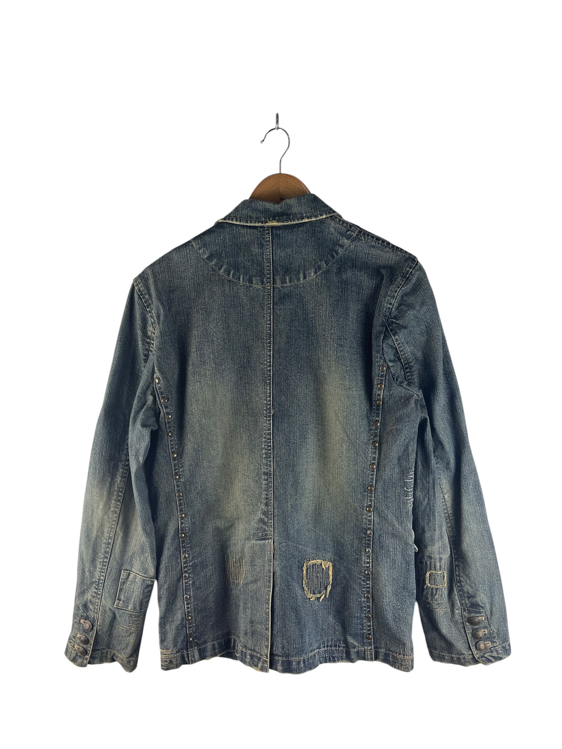 In The Attic Vintage IN THE ATTIC Distressed Denim Jacket Y2K Patchwork Size US S / EU 44-46 / 1 - 3 Thumbnail