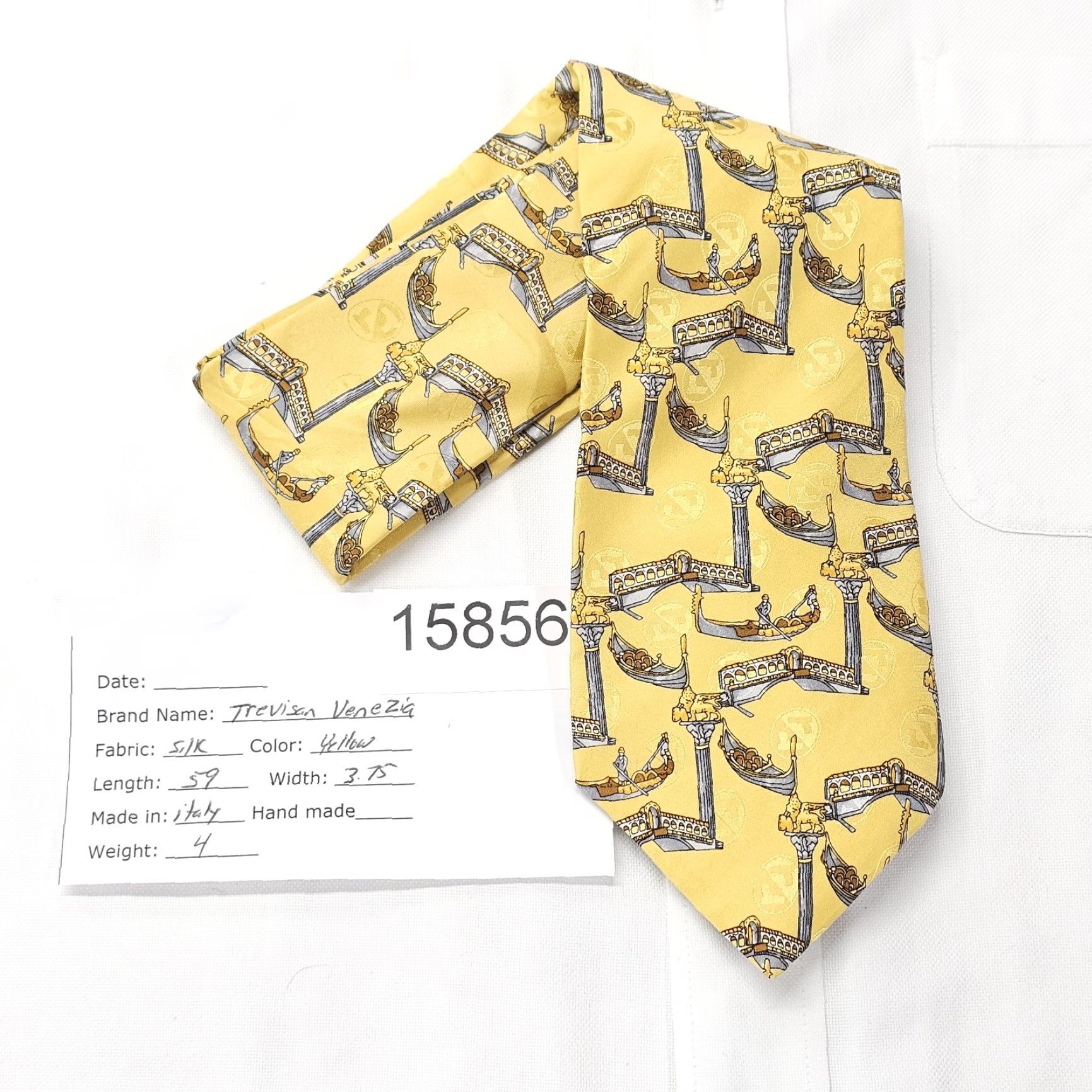 Vintage VINTAGE Trevisan Venezia Necktie Men Yellow Silk Tie Italy EUC 59" Office Preppy Tie Size ONE SIZE - 6 Thumbnail