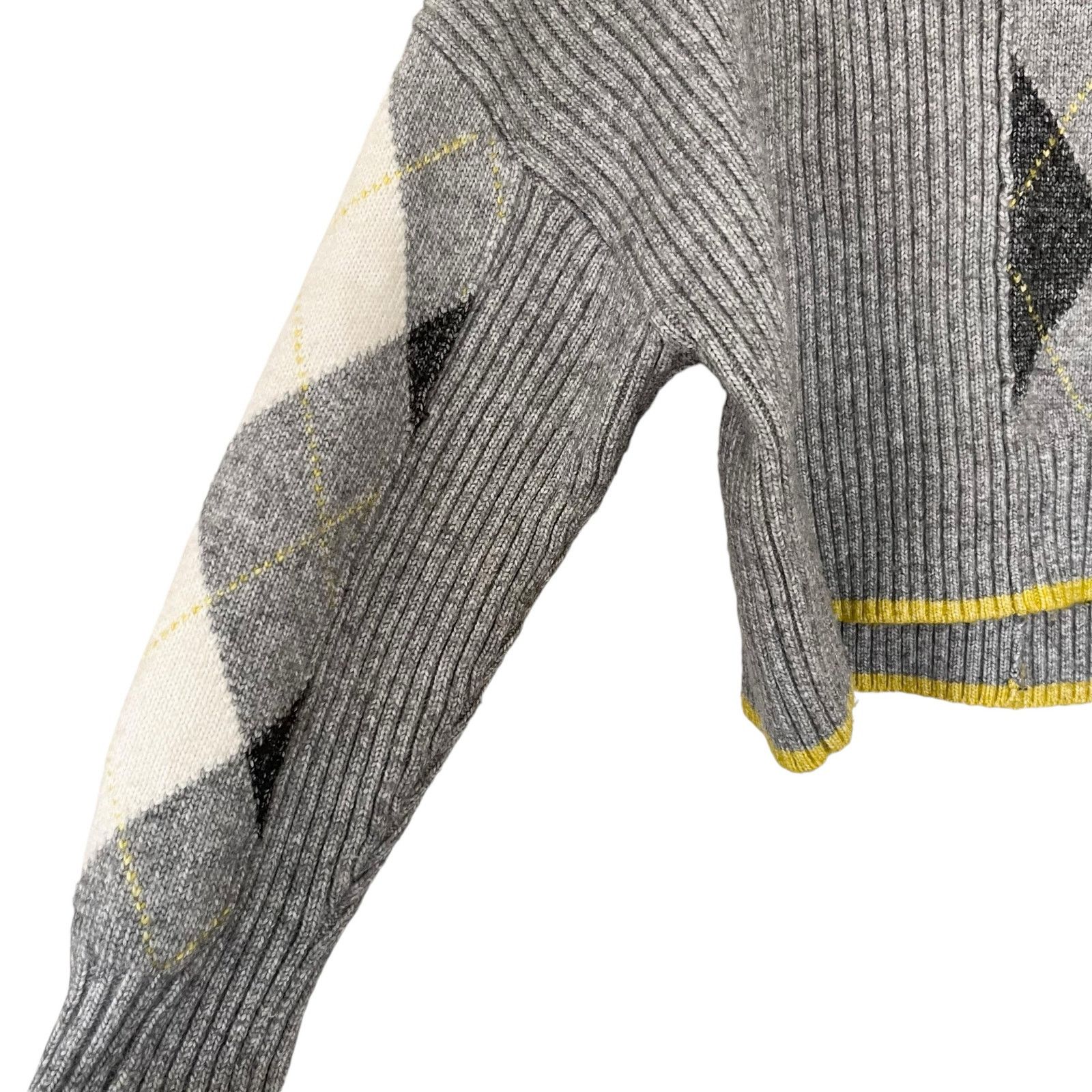 H&M Pringle of Scotland x H&M Gray Argyle Crewneck Sweater Size S / US 4 / IT 40 - 6 Thumbnail