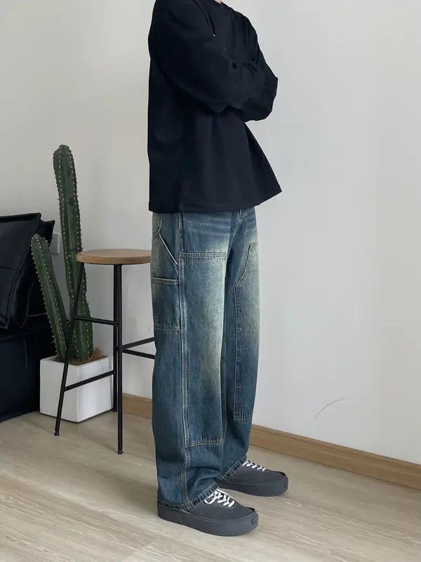 VIBE double knee faded carpenter hiphop jeans Size US 30 / EU 46 - 1 Thumbnail