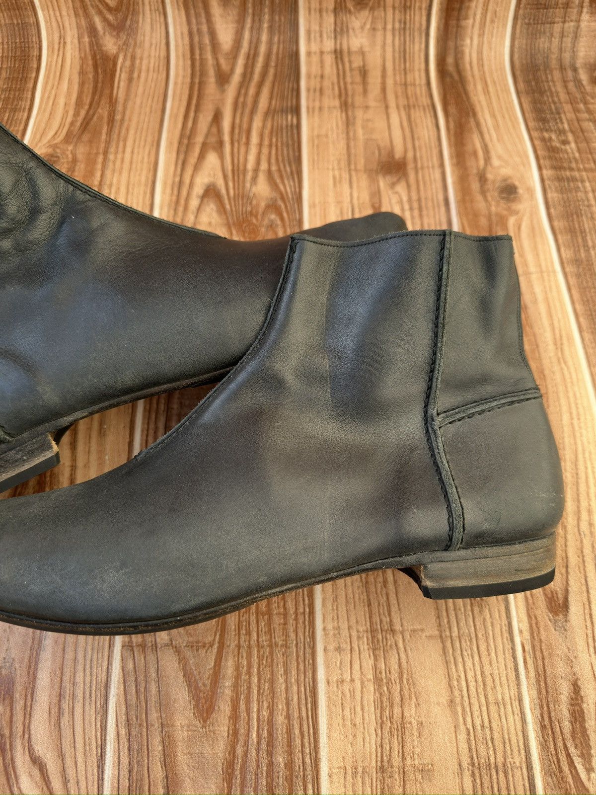 Maison Margiela RARE Maison Martin Margiela BLack Leather Side-Zip Boots Size US 11 / EU 44 - 12 Thumbnail
