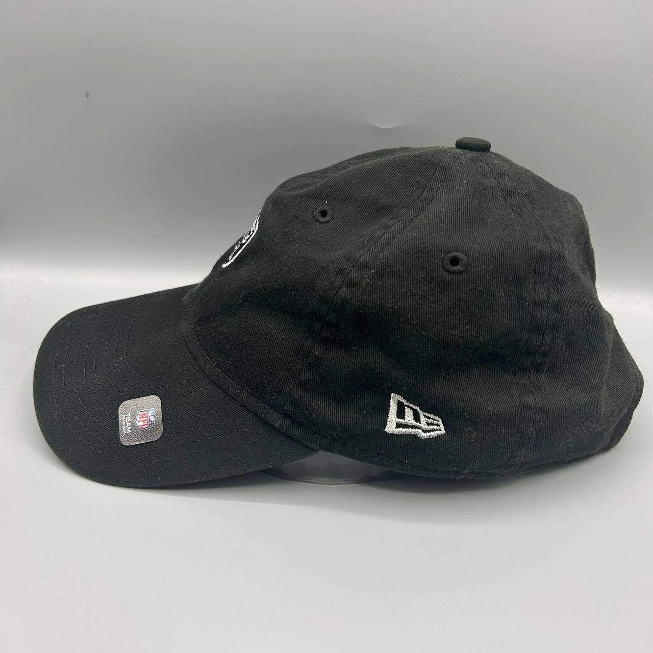 New Era Las Vegas Raiders Hat Women Black NFL Strap Back Cap Cotton Size ONE SIZE - 3 Thumbnail
