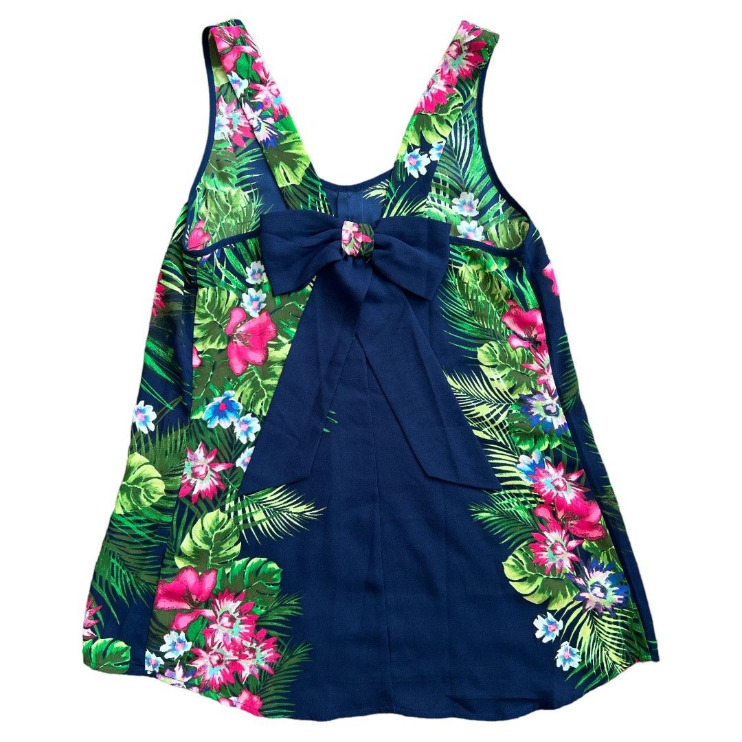 Other Candie's Navy Blue Palm Floral Sleeveless Tank Top, S Size S / US 4 / IT 40 - 4 Thumbnail
